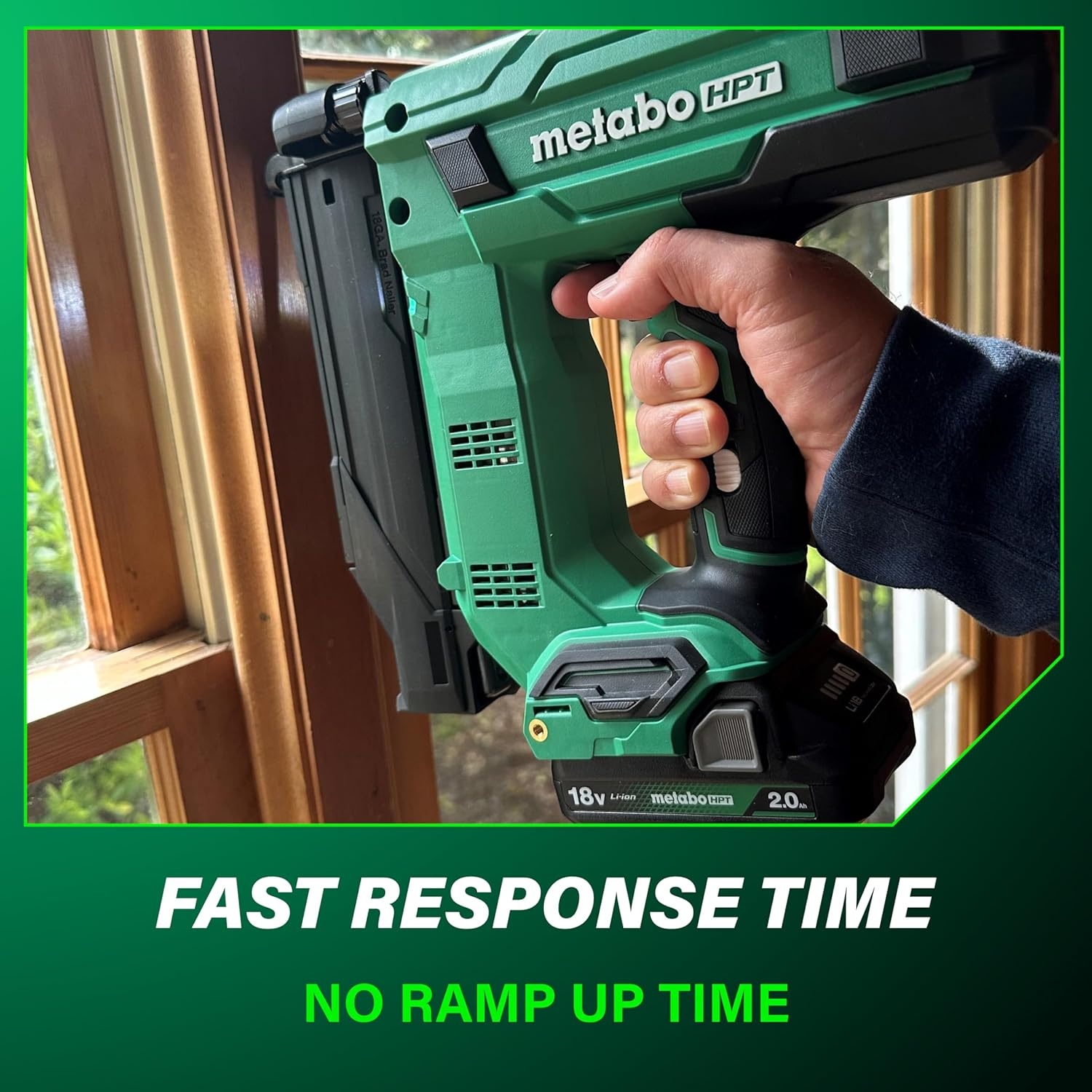 Metabo HPT 18V MultiVolt Compact Cordless Brad Nailer Kit, 18 Gauge Nailer with Power Tool 2.0Ah Lithium Ion Battery, Drives 5/8″ to 2″ Brad Nails, 700 per Charge, NT1850DG(NT1850DG Only)