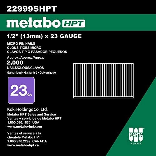 Metabo HPT Pin Nails | 1-Inch x 23 Gauge | Electro-Galvanized | 2,000 Count | 23002SHPT(1/2″ x 23 GA)
