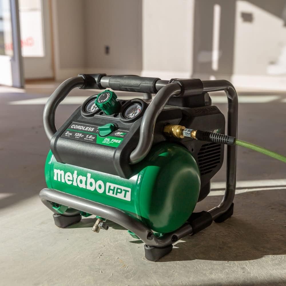 Metabo HPT 36V MultiVolt 2 Gallon Cordless Air Compressor, Portable and Versatile, Ideal for Pneumatic Finish Nailers and Tire Inflation, tool body only EC36DAQ4(36V MV Cordless Air Compressor (Tool Only))