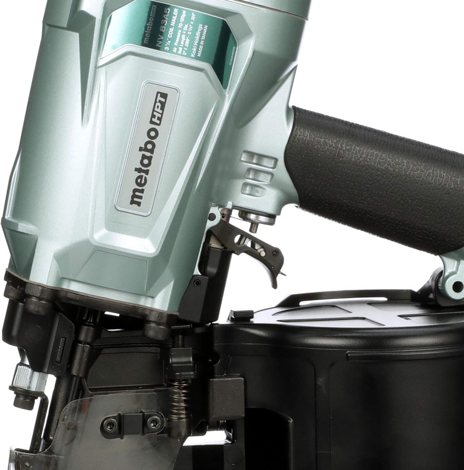 Metabo HPT Coil Framing Nailer | Pro Preferred Brand of Pneumatic Nailers | 15 Degree Magazine | Accepts 2-Inch up to 3-1/4-Inch Nails | Ideal for Wall Sheathing, Roof Decking, & Subflooring | NV83A5(Metabo HPT NV83A5 Only)
