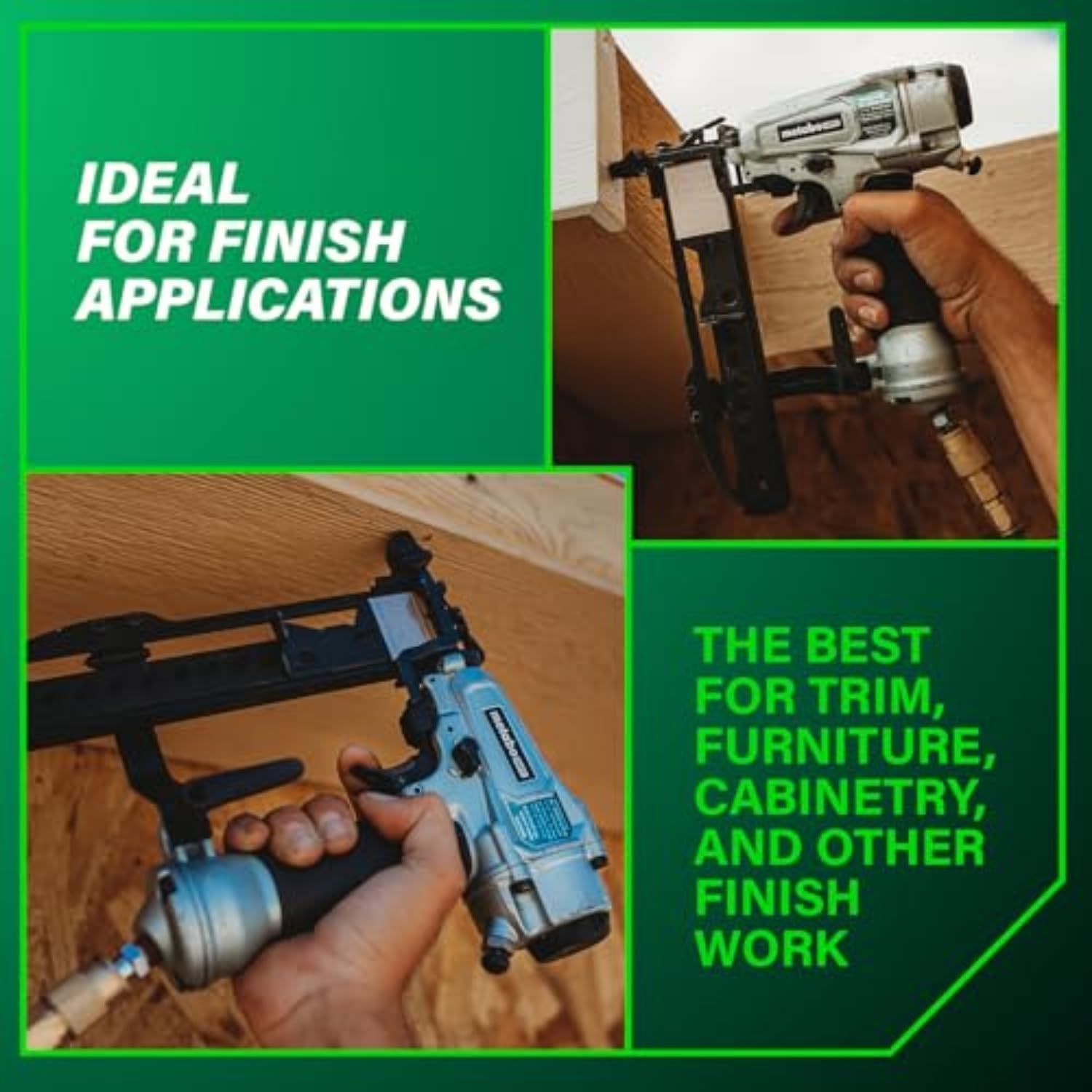 Metabo HPT PRO Finish Stapler, Pro-preferred Pneumatic Power Nailers, Finish Tool for Carpentry & Industrial Uses, All-Metal Key Component, 18 Gauge, 1/4″ Crown Staples, Length 1/2″ to 1-1/2″, N3804A5(N3804A5 – Pro Model)