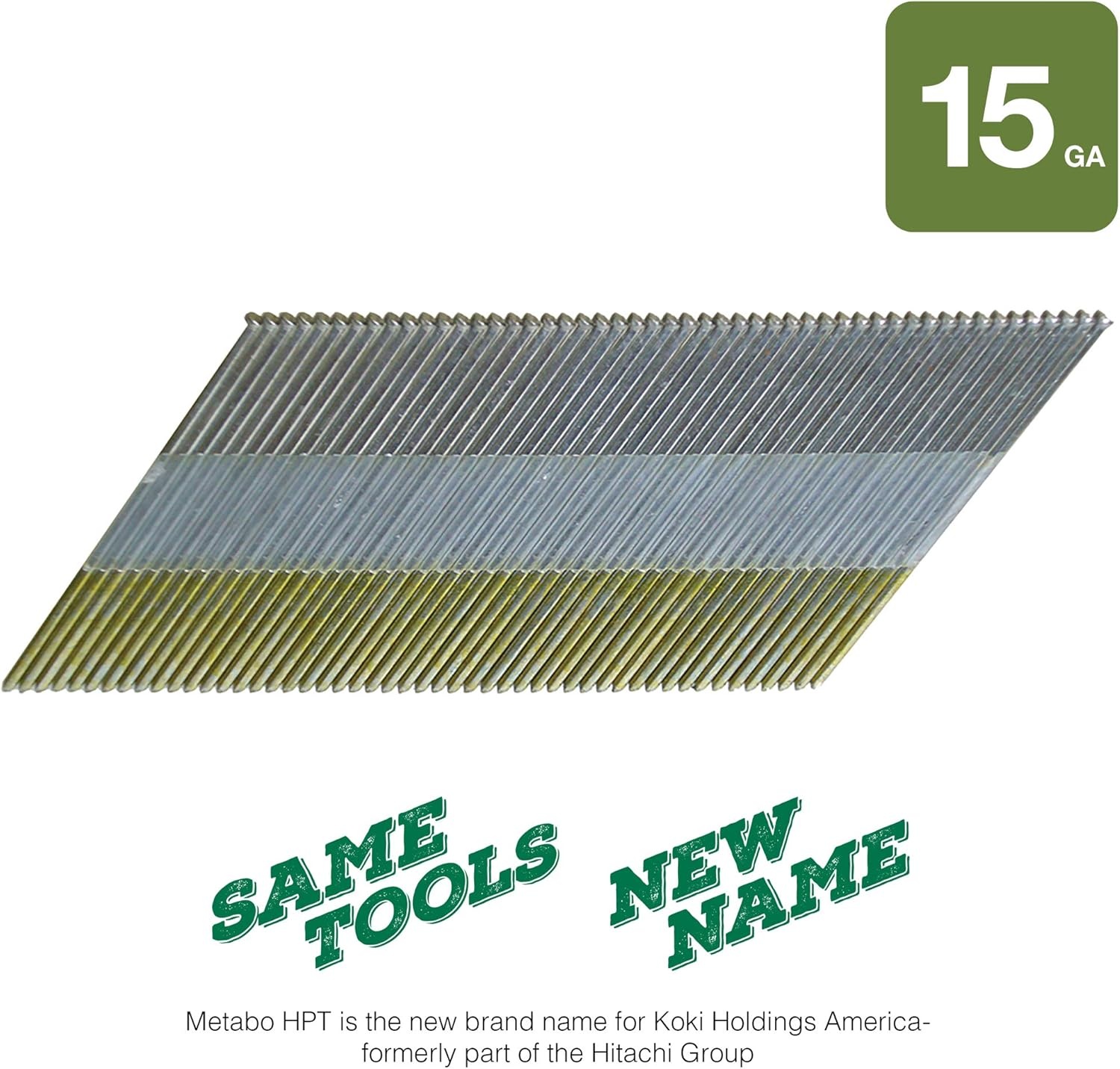 Metabo HPT Finish Nails | 2″ x 15 Gauge | Galvanized | 1000 Count | 24204SHPT(2-1/2″ x 15 GA EG)