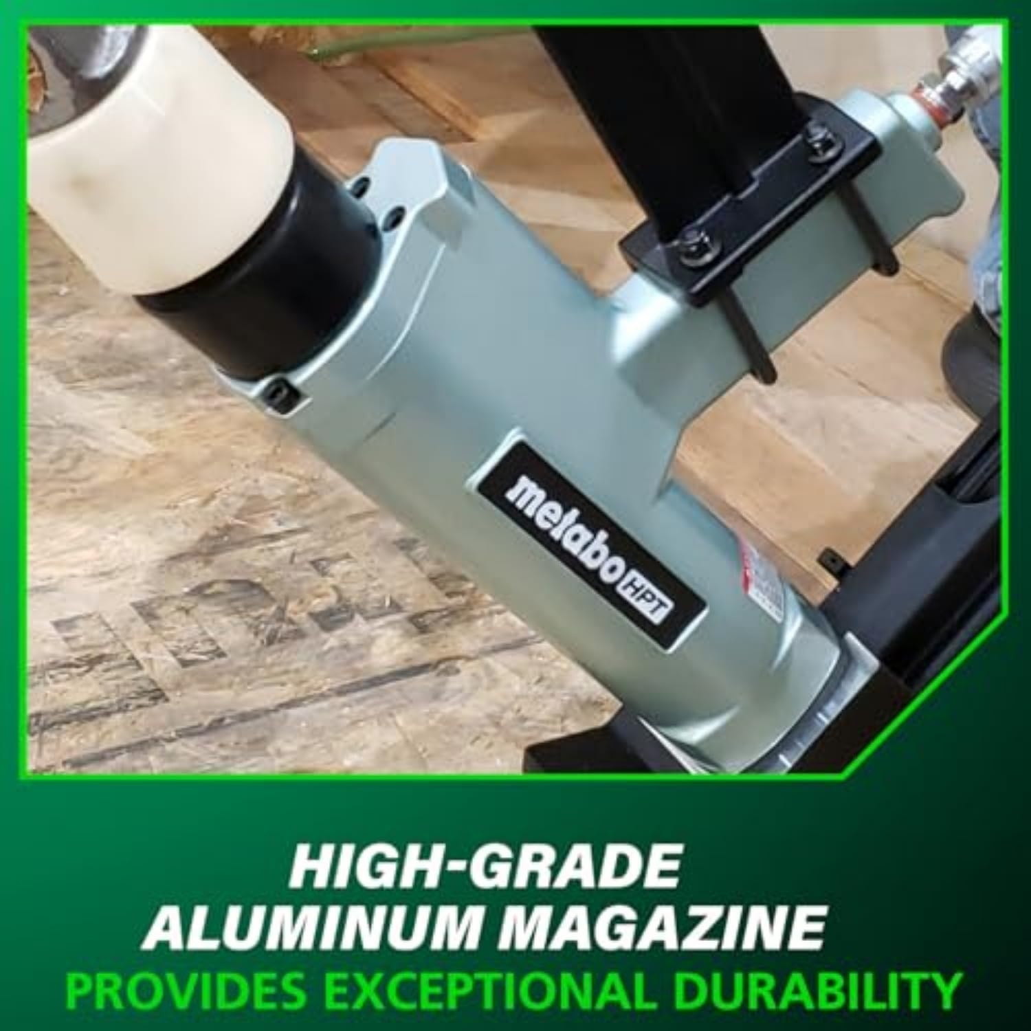 Metabo HPT 2-in-1 Flooring Nailer & Stapler, Accepts 16-Gauge L-Shaped Cleat Nails &15.5-Gauge 1/2-Inch Crown Flooring Staples, Mallet Actuated Pneumatic Operation, N5010AC(N5010AB)