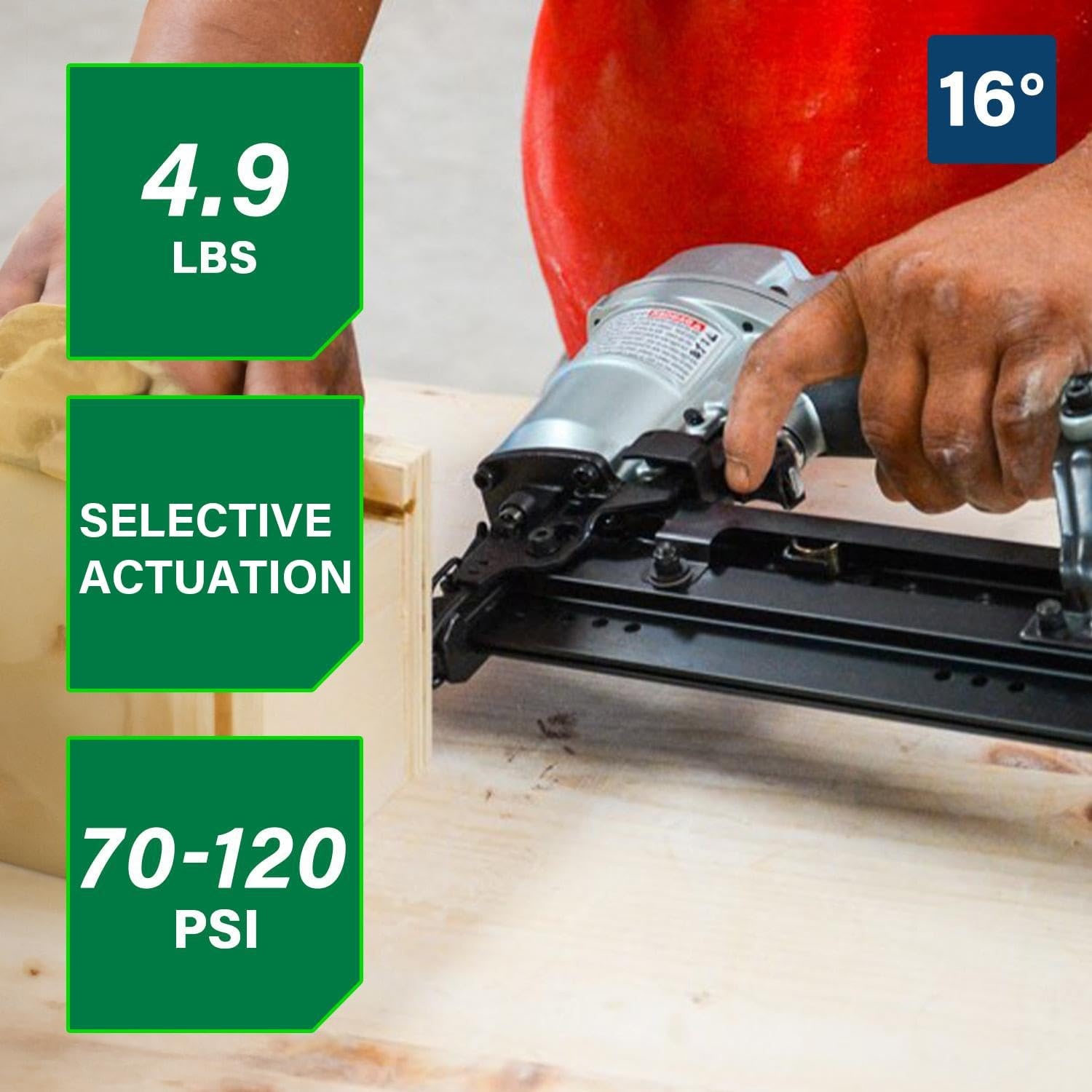 Metabo HPT Pro Finish Nailer, Pro-Preferred Pneumatic Power Nailers for Finish Applications, High Grade Aluminium Magazine, 16 Gauge, 1-1/2″ to 2-1/2″ Straight Nails, NT65A5