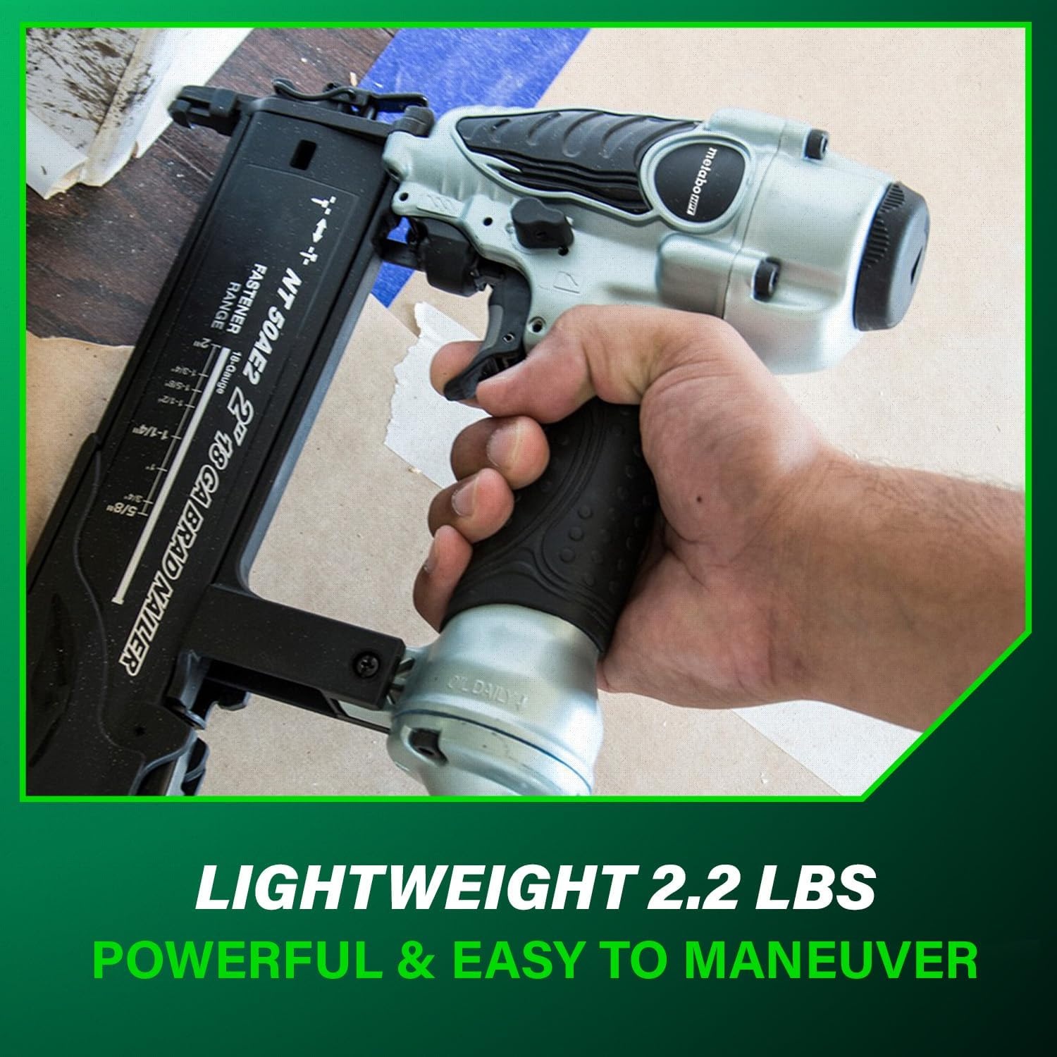 Metabo HPT Brad Nailer, Pro-Preferred Lightweight Pneumatic Power Nailer for Precision Trim Work and Furniture Building, Adjustable Depth, 18 Gauge, 5/8″ up to 2″ Brad Nails, NT50AE2(Loveseat (Pack of 5))