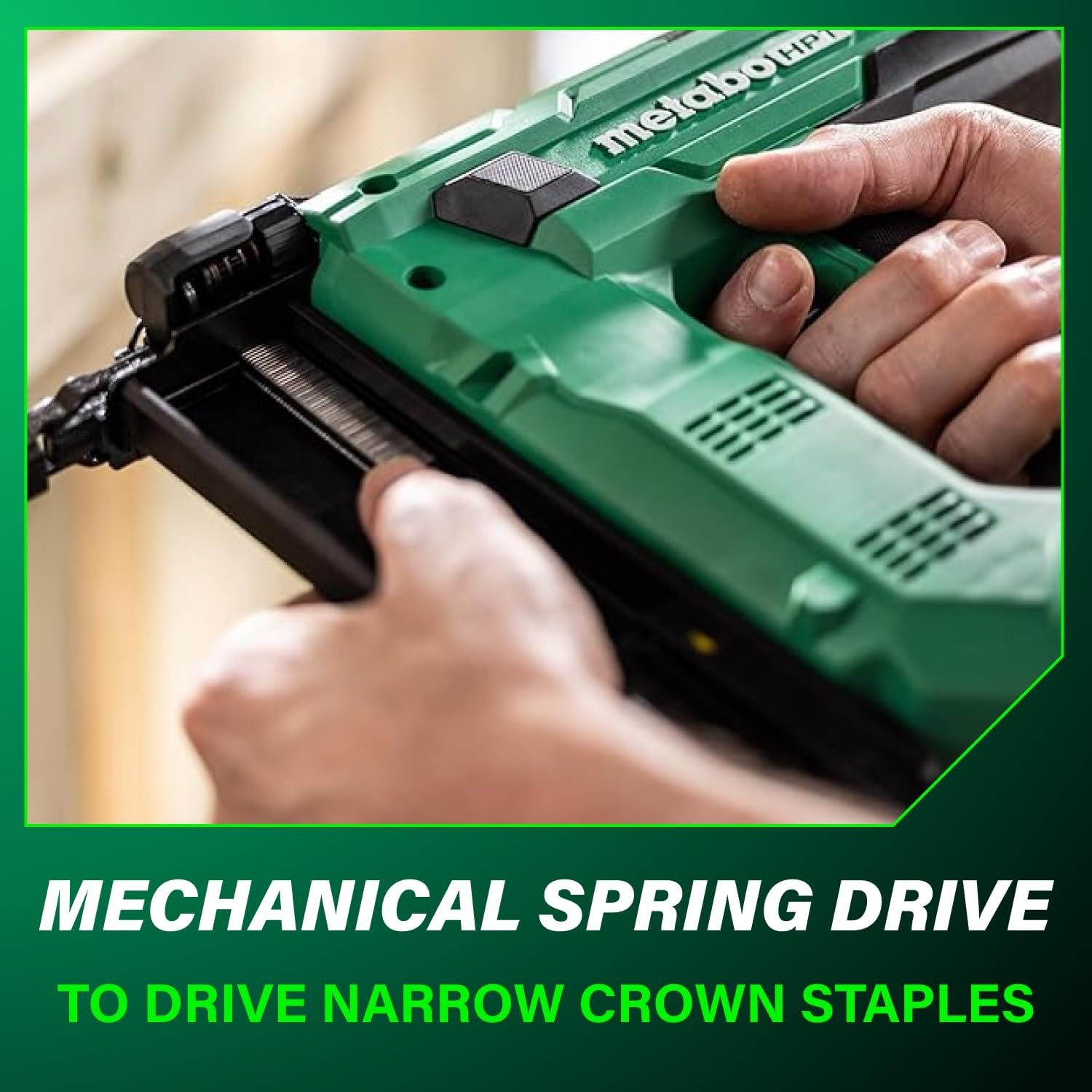 Metabo HPT 18V MultiVolt Cordless Narrow Crown Stapler Kit, 18 Gauge 1-1/2″ Stapler with Power Tool 2.0Ah Lithium Ion Battery, Drives 1/2″ to 1-1/2″ Staples, 5-Year Warranty, N1804DB