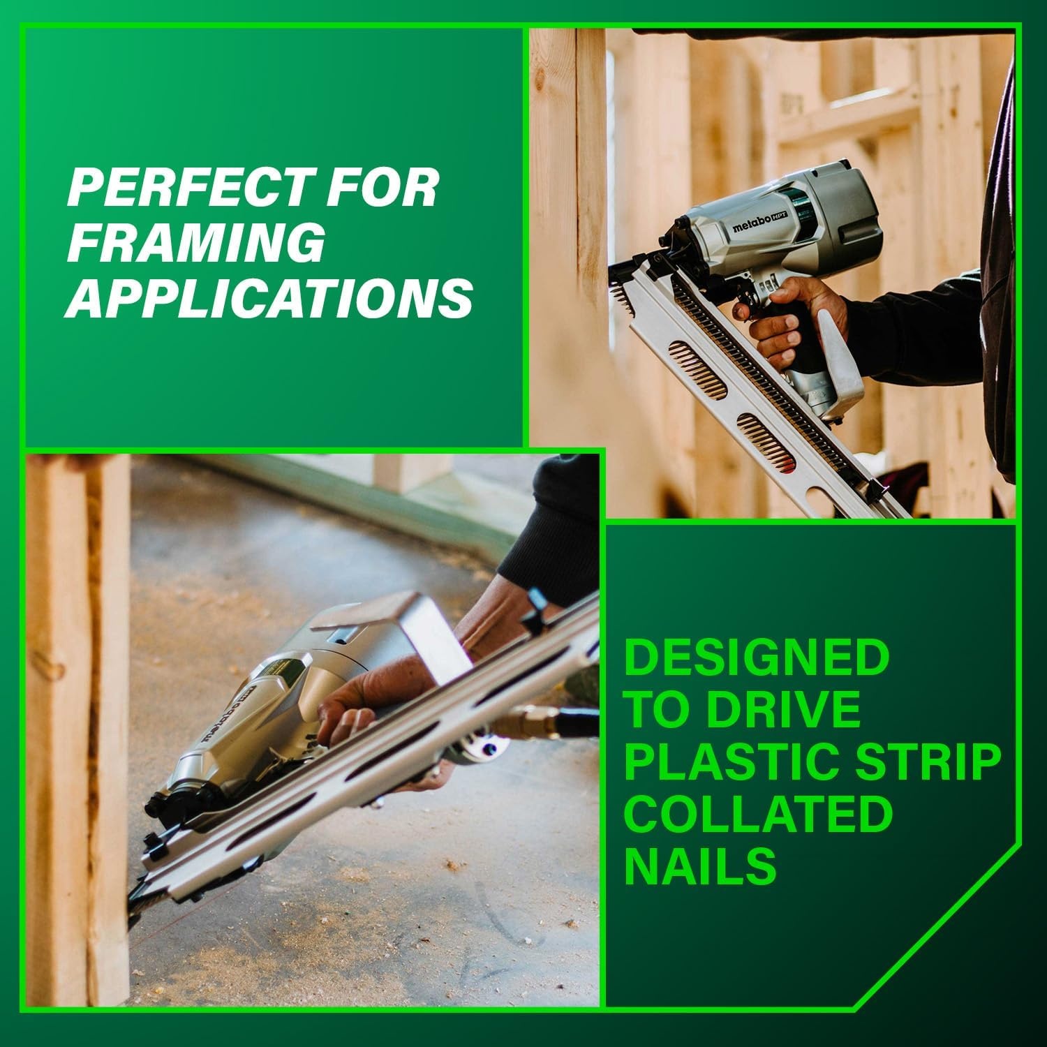Metabo HPT Framing Nailer | High Grade Aluminum Magazine | Pneumatic | Framing Nails 2-Inch to 3-1/4-Inch | Rafter Hook | NR83A5(S1)(NR83A5(S1) Only)