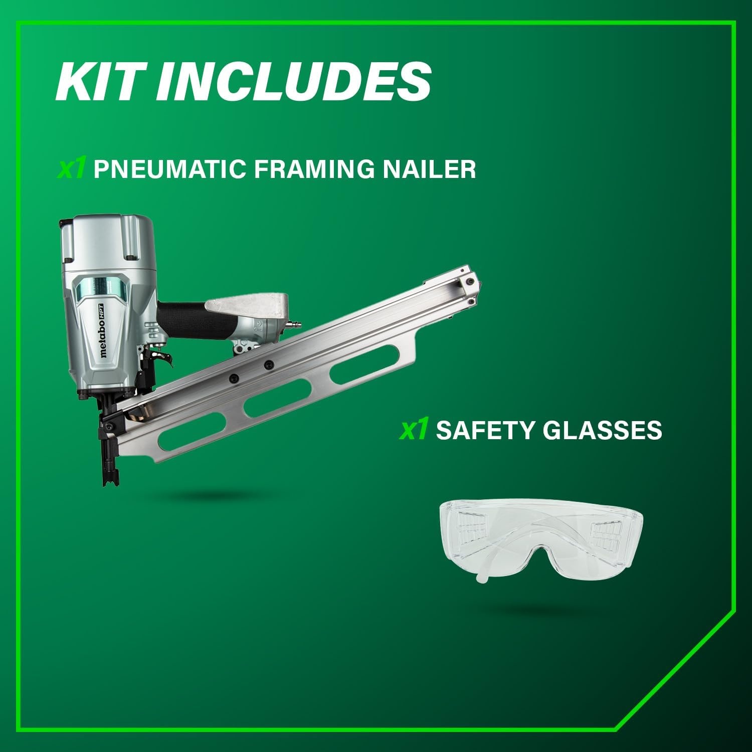 Metabo HPT Framing Nailer | High Grade Aluminum Magazine | Pneumatic | Framing Nails 2-Inch to 3-1/4-Inch | Rafter Hook | NR83A5(S1)(NR83A5(S1) Only)