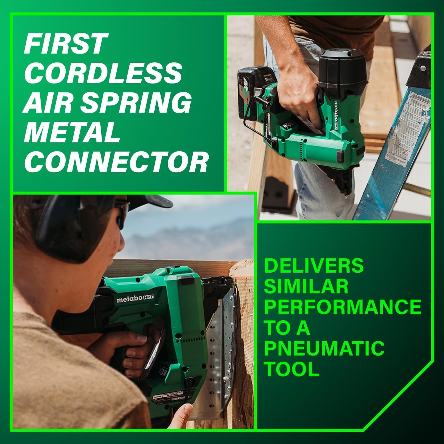 Metabo HPT 36V MultiVolt Cordless Metal Connector Nailer, Power Tool MultiVolt 36V 2.5 Ah Li-ion battery, Pro Tools Innovation Award Winner, Drives 1-1/2″ to 2-1/2″ Nails, 900 per Charge, NR3665DA(18V  1-1/2-Inch – NR1838DKA)