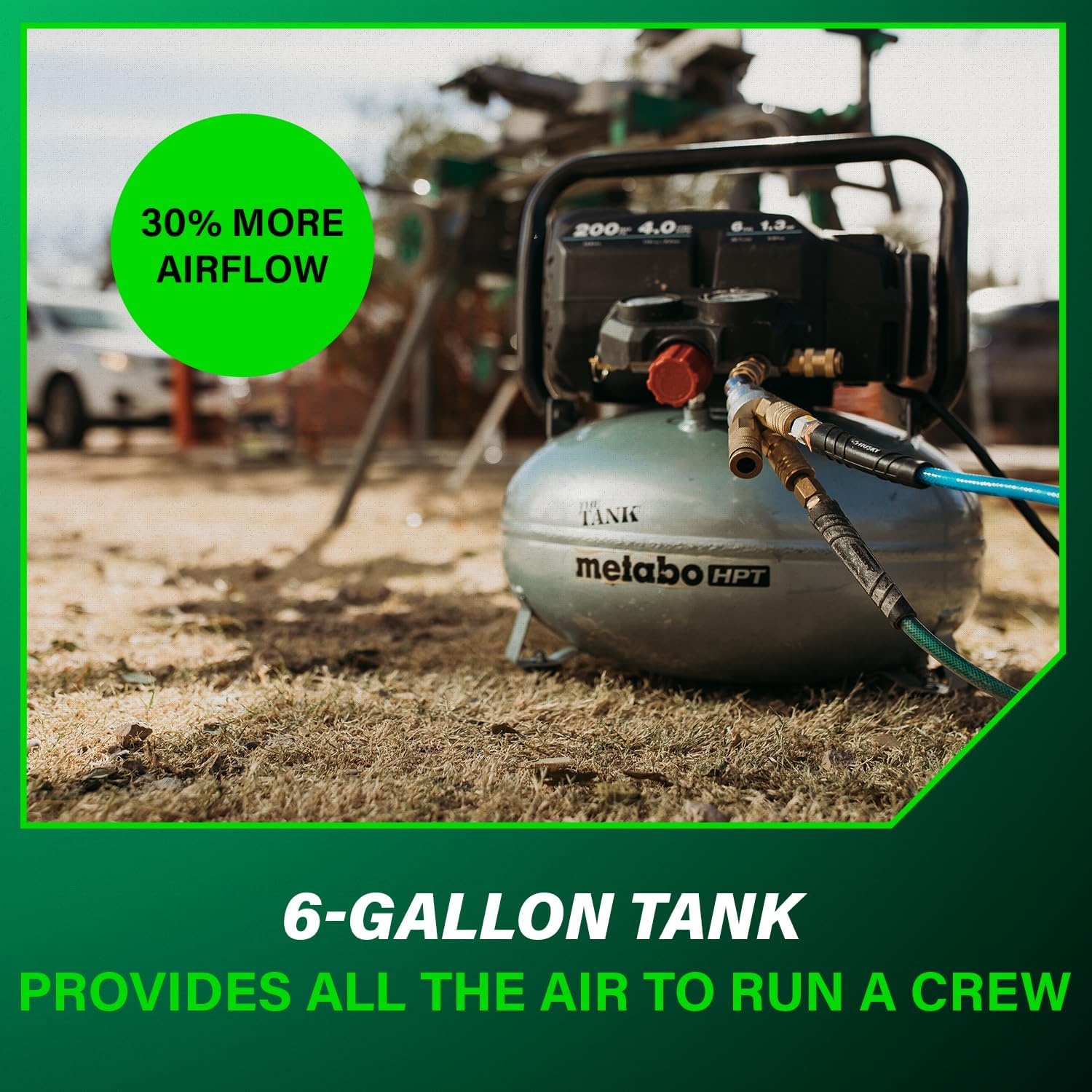 Metabo HPT Air Compressor, THE TANK, Portable Pancake Air Compressor 200 PSI, 6 Gallon Tank, Versatile for Use with Framing, Siding, Finish, Brad or Roofing Nailers, EC914S(6-Gallon Pancake  200 PSI)