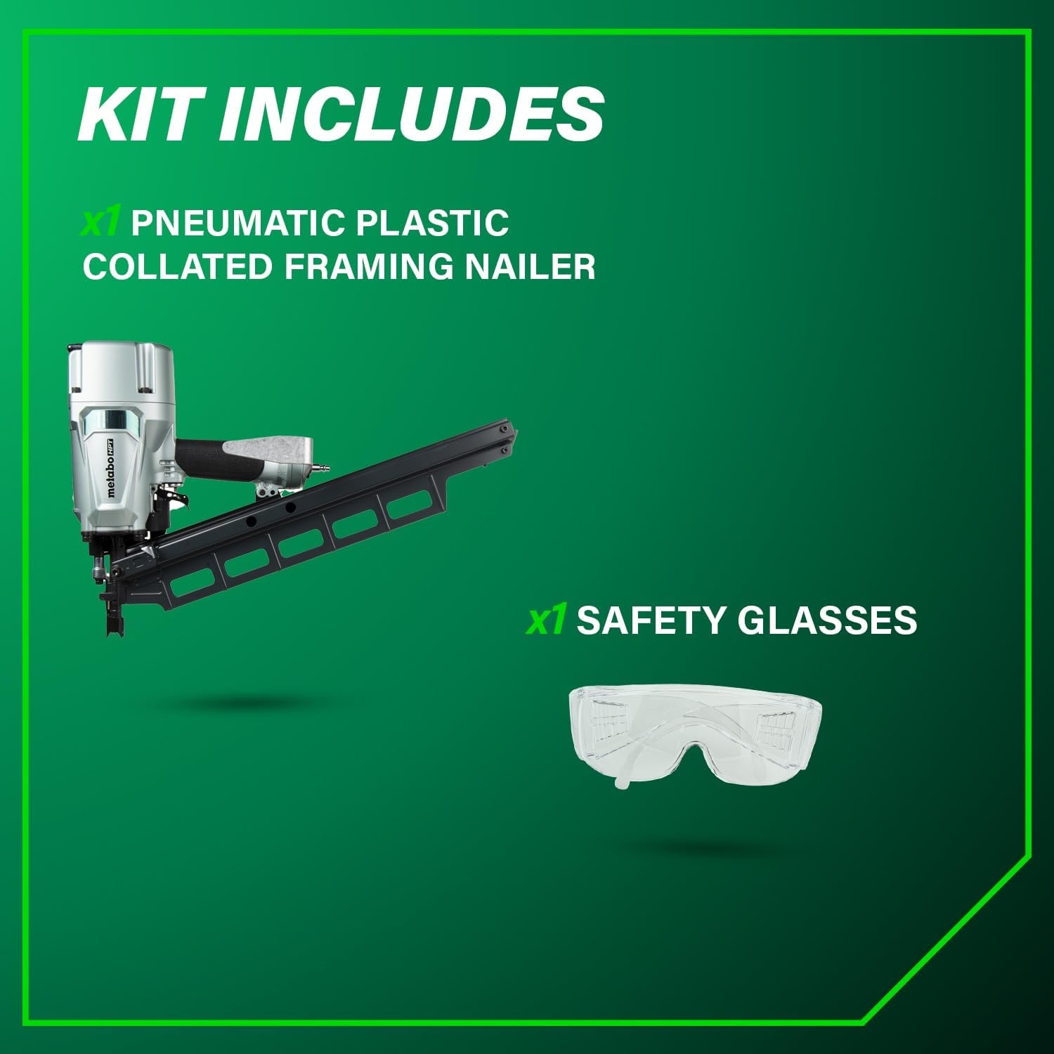 Metabo HPT Framing Nailer | High Grade Aluminum Magazine | Tool-less Depth Adjustment | Pneumatic | Framing Nails 2-Inch to 3-1/4-Inch | Rafter Hook | NR83A5(Y)(NR83A5)