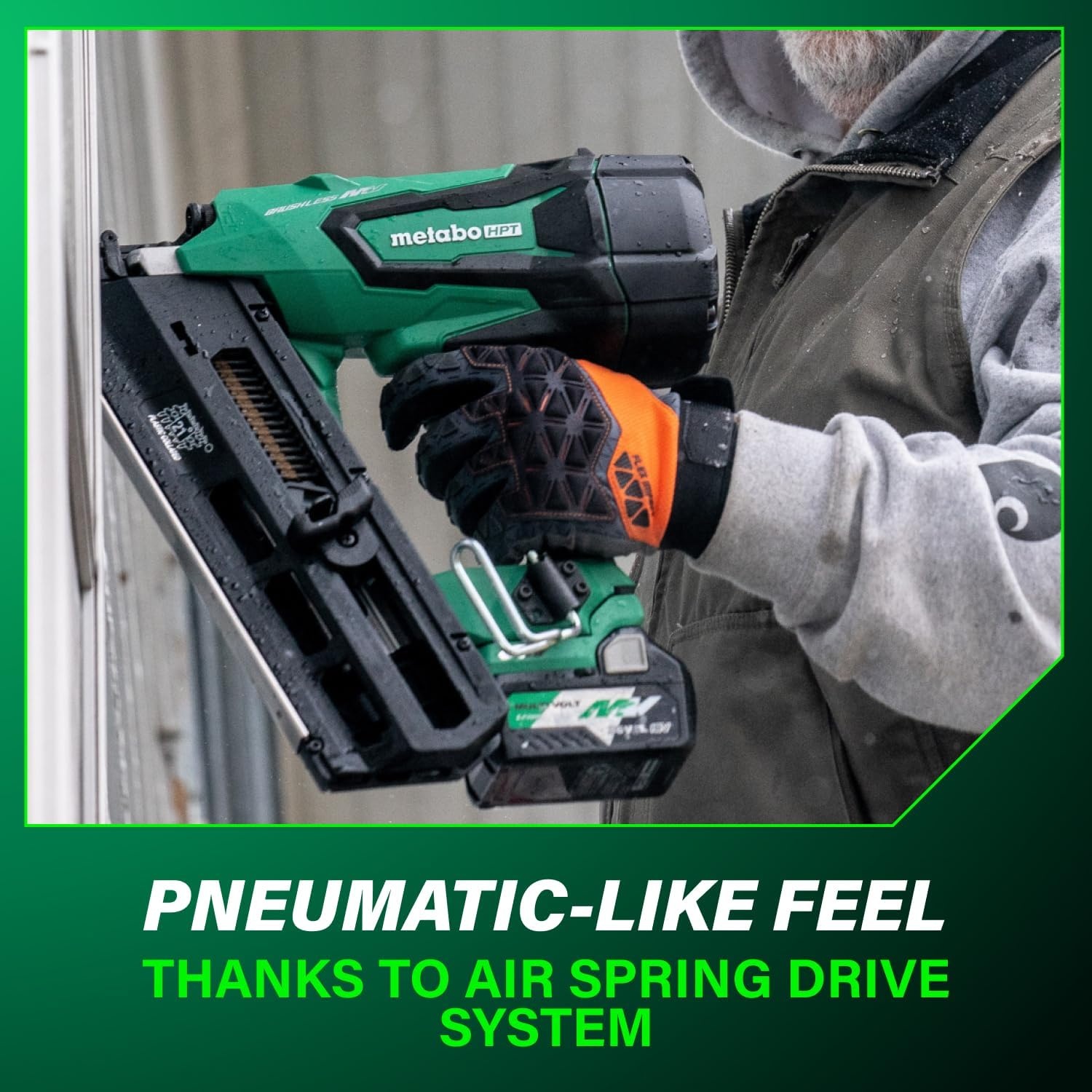 Metabo HPT 36V MultiVolt Cordless Plastic Strip Framing Nailer Kit, 21 Degree Framing Nailer with Power Tool 2.5Ah Lithium Ion Battery, Drives 2″ to 3-1/2″ Nails, NR3690DR