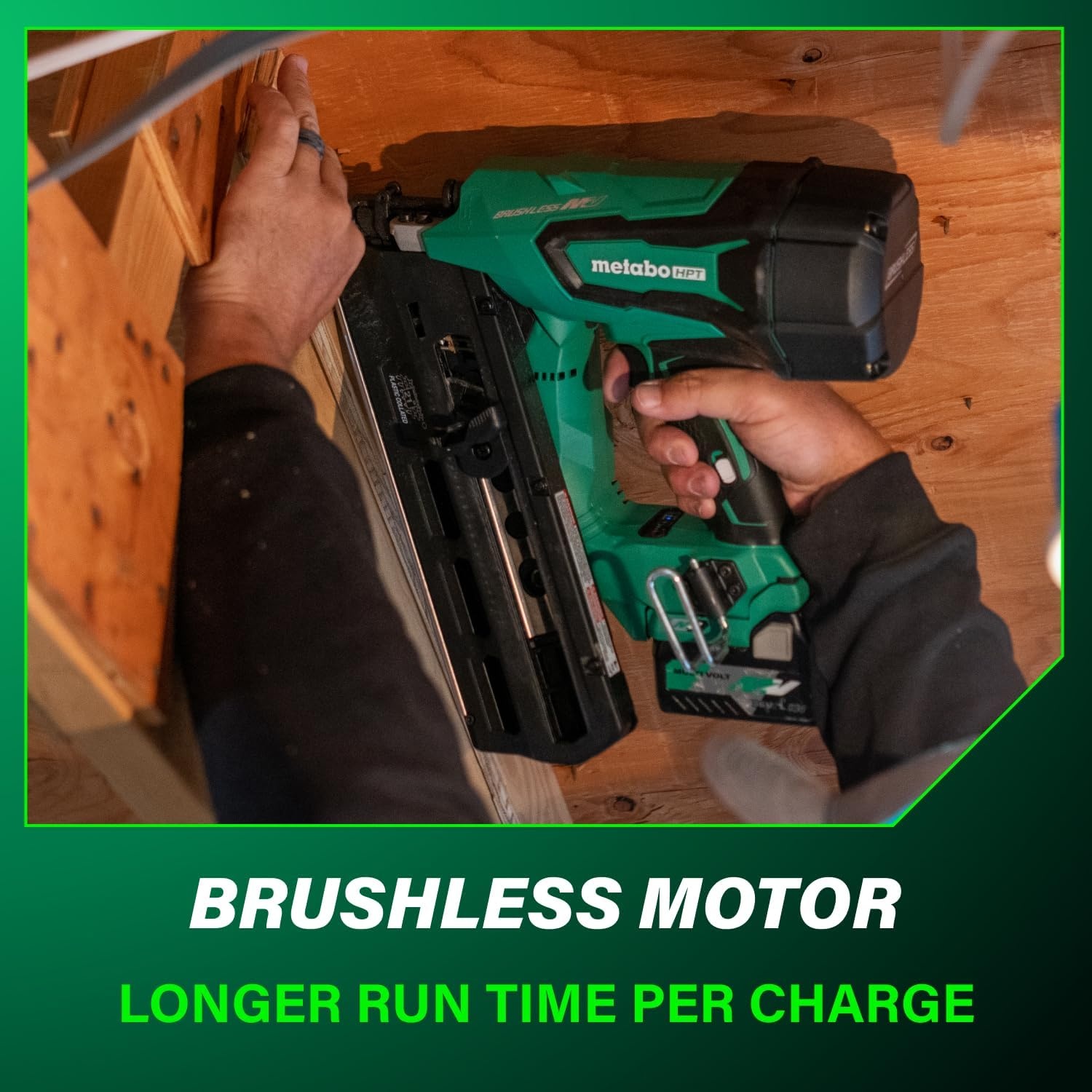 Metabo HPT 36V MultiVolt Cordless Plastic Strip Framing Nailer Kit, 21 Degree Framing Nailer with Power Tool 2.5Ah Lithium Ion Battery, Drives 2″ to 3-1/2″ Nails, NR3690DR