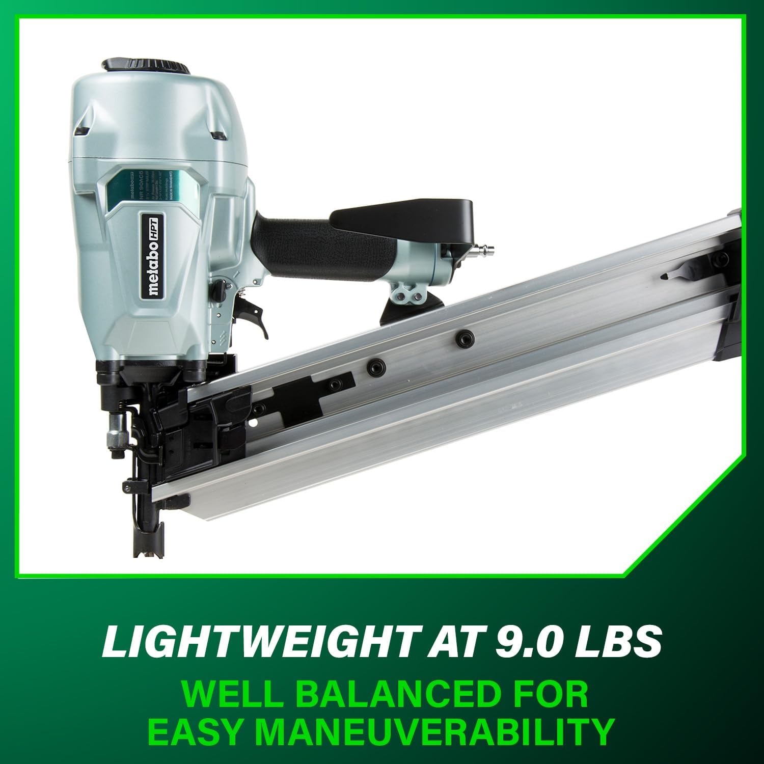 Metabo HPT Framing Nailer, Pro-Preferred Pneumatic Power Nailers in Framing Tools, Powerful Tool With Tool-less Depth Adjustment & Claw Tip, 21° 3-1/2″ Plastic Collated Nails, NR90AC5(Metabo HPT NR90AC5 Only)