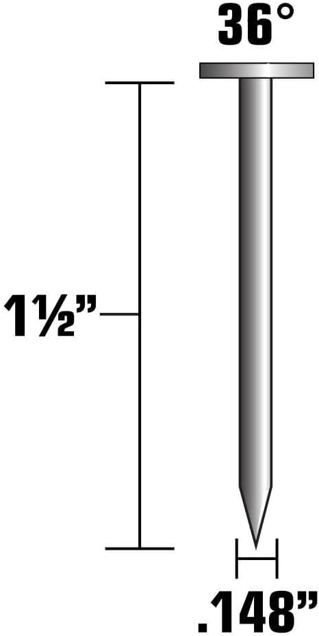 Metabo HPT Framing Nails | 1-1/2 in. x .148 in | Metal Connector, Paper Tape | 36 Degree, Strap-Tite | Smooth Shank | Heat Treated, Hot-Dipped Galvanized | 3,000 Count | 17134HPT