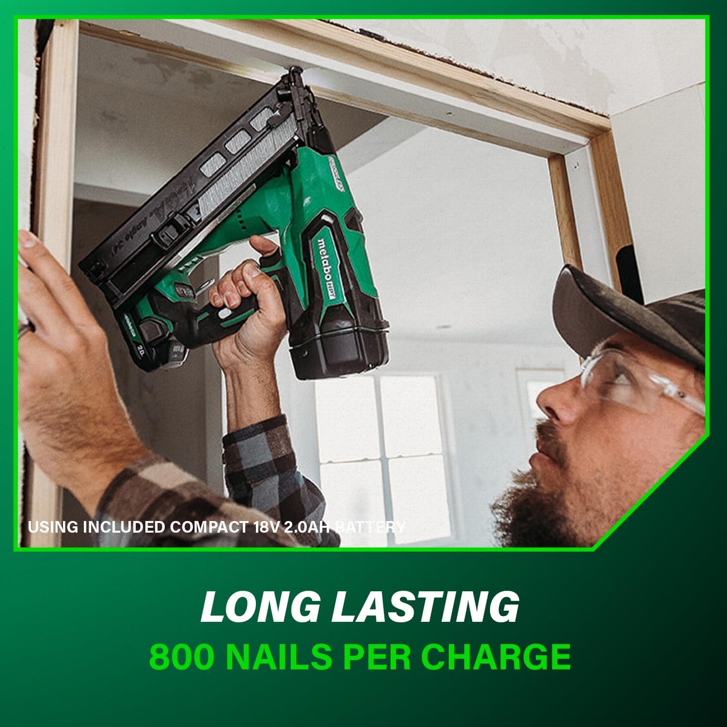Metabo HPT 18V MultiVolt Brushless Pro 15-GA Angled Finish Nailer Kit, 15 Gauge Finish Nailer, Power Tool with 2.0Ah Lithium Ion Battery, 1-1/4″ to 2-1/2″ Nails, Powerful Brushless Motor, NT1865DAA(NT1865DMAST)