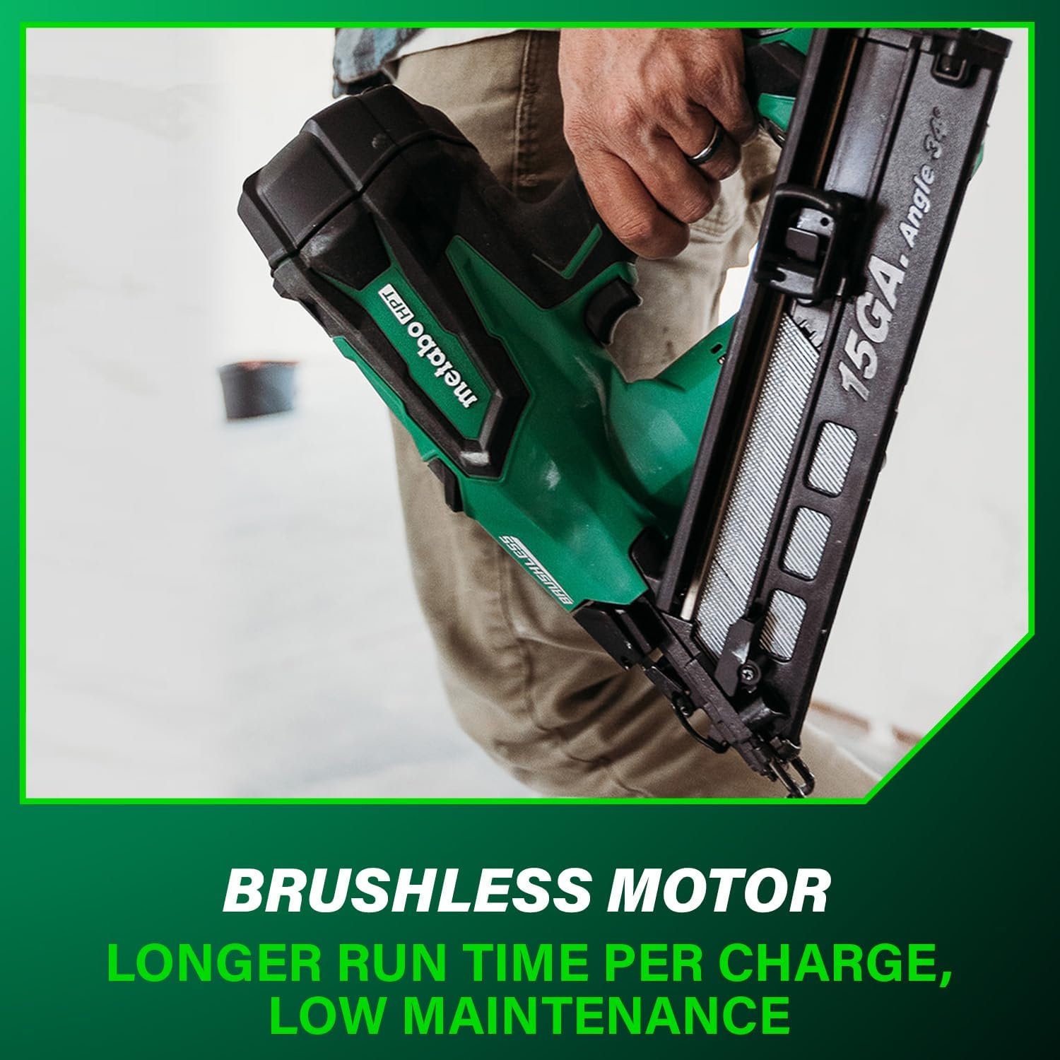 Metabo HPT 18V MultiVolt Brushless Pro 15-GA Angled Finish Nailer Kit, 15 Gauge Finish Nailer, Power Tool with 2.0Ah Lithium Ion Battery, 1-1/4″ to 2-1/2″ Nails, Powerful Brushless Motor, NT1865DAA(NT1865DMAST)