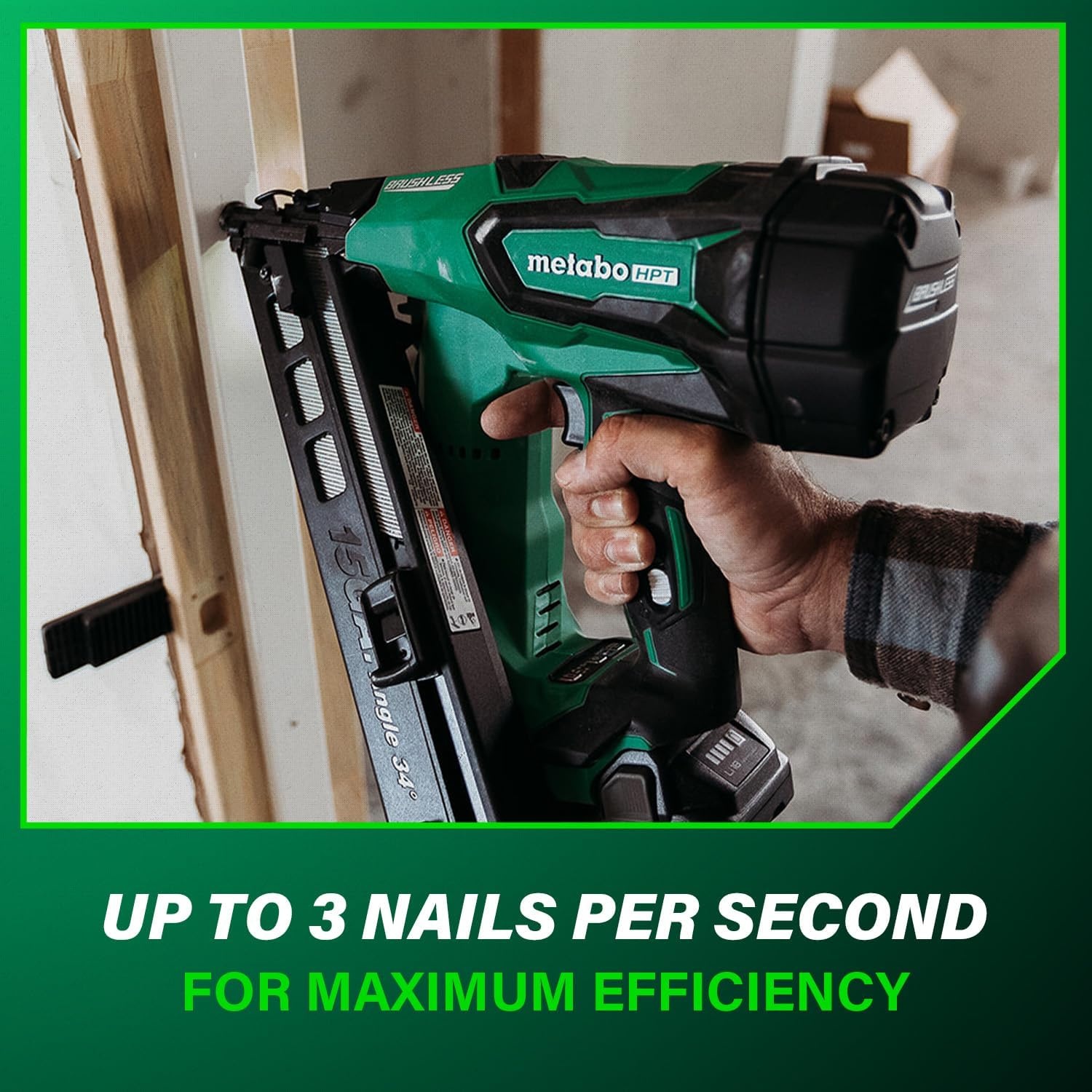 Metabo HPT 18V MultiVolt Brushless Pro 15-GA Angled Finish Nailer Kit, 15 Gauge Finish Nailer, Power Tool with 2.0Ah Lithium Ion Battery, 1-1/4″ to 2-1/2″ Nails, Powerful Brushless Motor, NT1865DAA(NT1865DMAST)