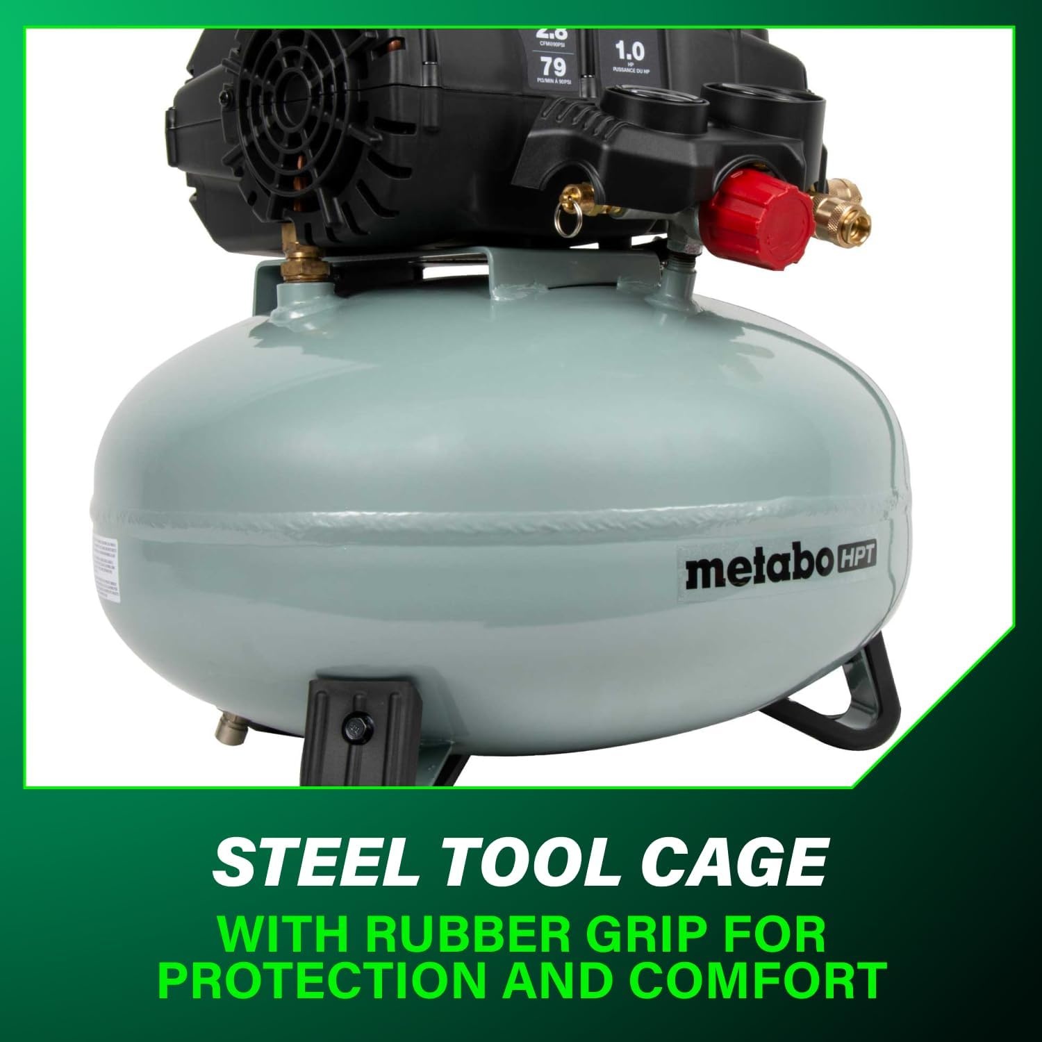 Metabo HPT Air Compressor, THE TANK, Portable Pancake Air Compressor 200 PSI, 6 Gallon Tank, Versatile for Use with Framing, Siding, Finish, Brad or Roofing Nailers, EC914S(6-Gallon Pancake  165 PSI)