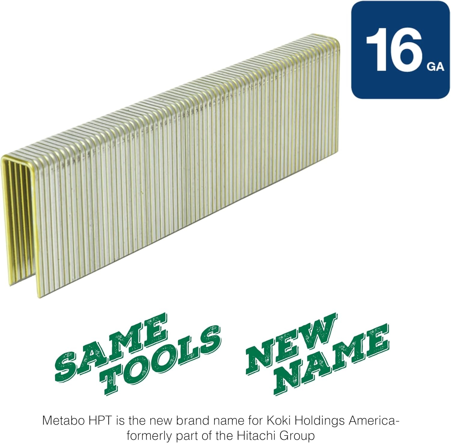 Metabo HPT 11200HPT 16 Gauge Galvanized Standard Crown Staple 7/16 In. x 1 In. 16 Gauge Staples, 10000 Count