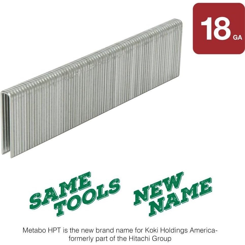 Metabo HPT Finish Staples | 1/4″ x 1-1/4″, 18 Gauge | Electro Galvanized, For N3804AB3 | 5000 Count | 11105SHPT(18 Gauge x 1-1/4-In x 1/4-In)