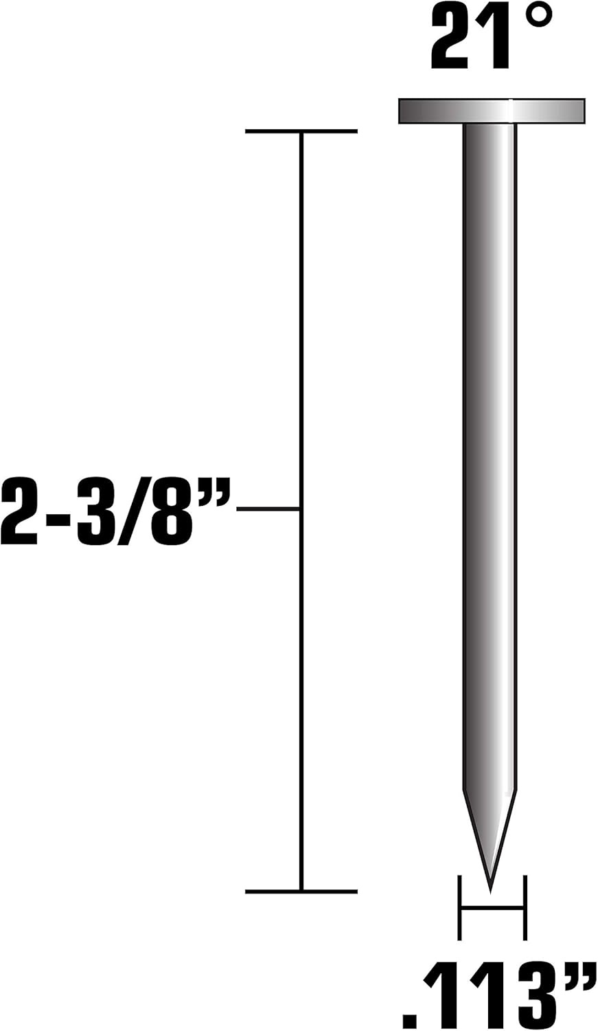 Metabo HPT Framing Nails | 2-3/8-in x 0.113-in | Smooth | Bright Basic | 5,000 Count | 10102HPT