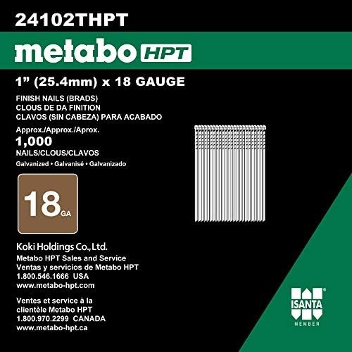 Metabo HPT Brad Nails | 1-Inch x 18 Gauge | Smooth | Electro Galvanized | 1,000 Count | 24102THPT(1-Inch x 18 GA)