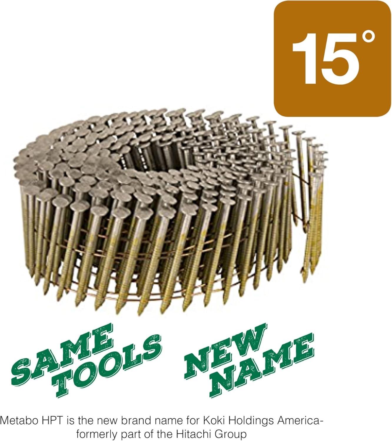 Metabo HPT 13356HPT Stainless Steel Wire Coil Siding Nails 2-1/2″ x .090 RG 304 Ss | 900 Count