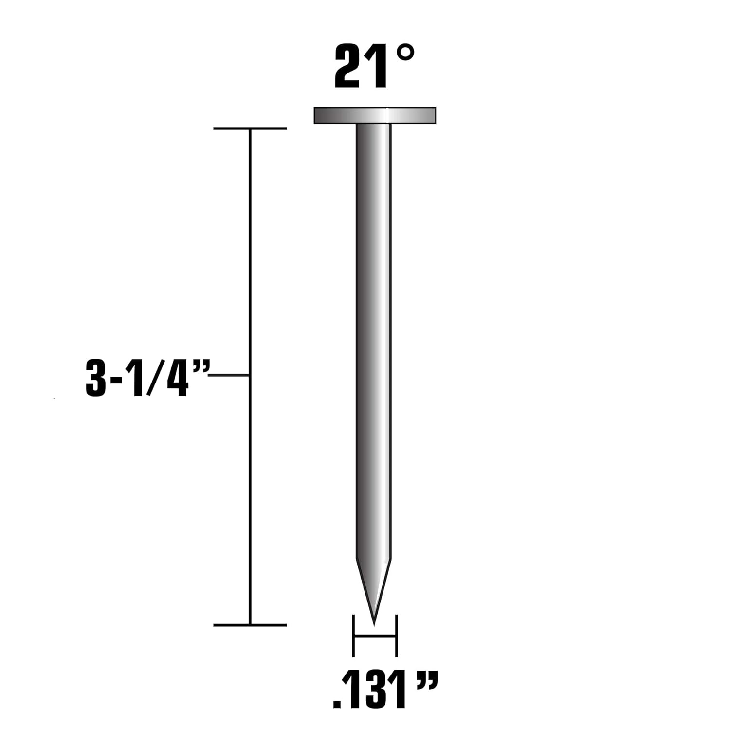 Metabo HPT Framing Nails | 3-1/4 Inch x .131 | Full Round Head | Brite, Basic | Plastic Strip | 1000 Count | 20111SHPT(No Size)