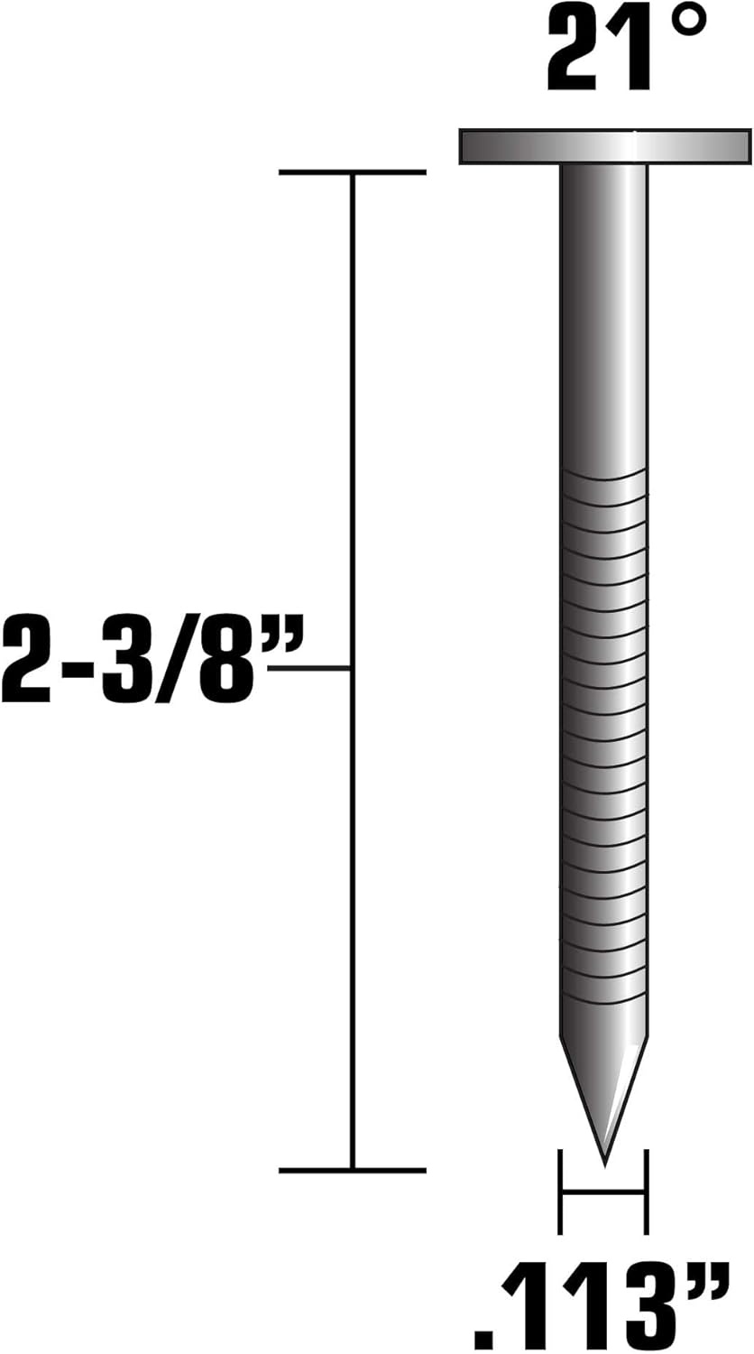 Metabo HPT 10150SHPT 2-3/8″ x .113 Plastic Strip Stainless Steel Framing Nails | 1000 Count