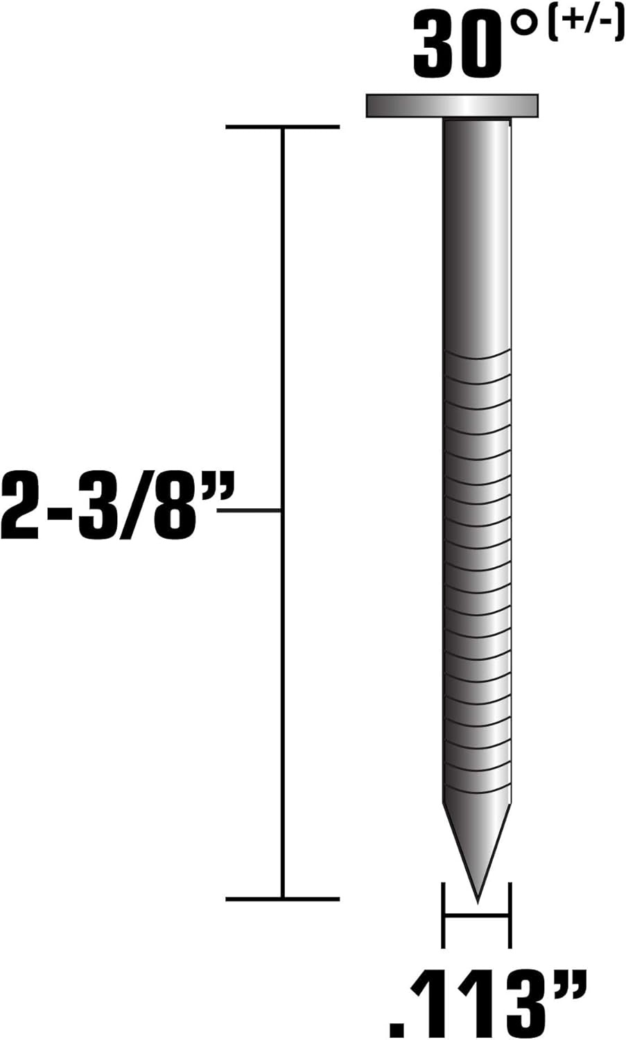 Metabo HPT 15231MHPT Offset Round Head 2-3/8-Inch x .113 x 33 Degree Hot Dipped Galvanized Ring Shank Paper Tape Collated Framing Nails | 2000 Count