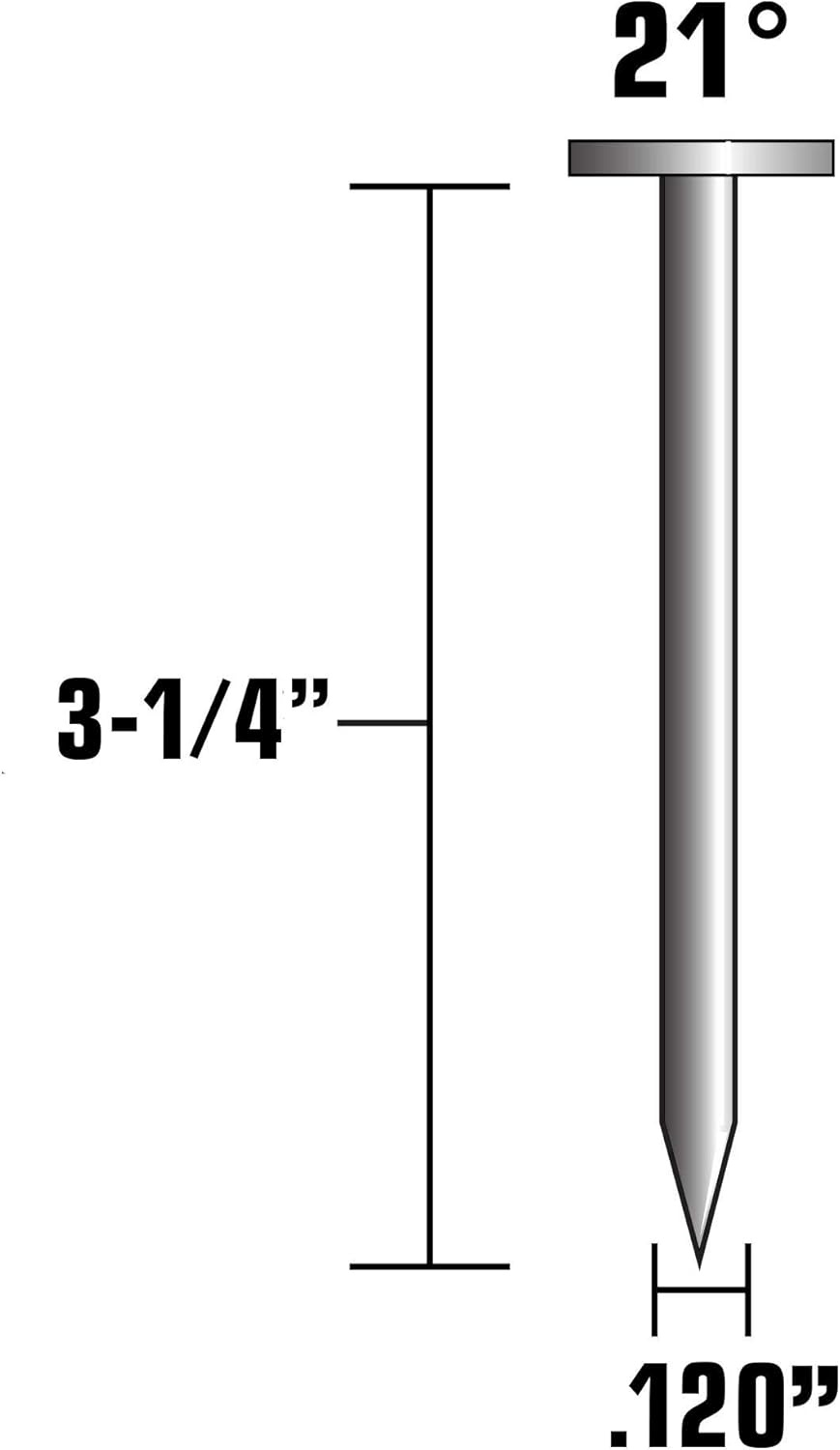Metabo HPT 3-1/4 Inch Full Round Head Plastic Strip Framing Nails | 2,000 Count | 10166MHPT
