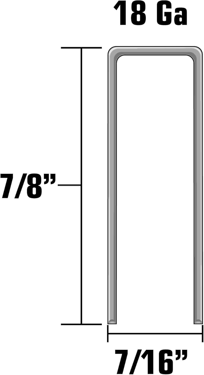 Metabo HPT 18 Gauge Staples And Plastic Caps | 7/16 In. Crown, 7/8-in Leg Length | Electro Galvanized | 2,000 Count | 31102SHPT(18 Gauge  7/16 In. crown  7/8-in leg length)