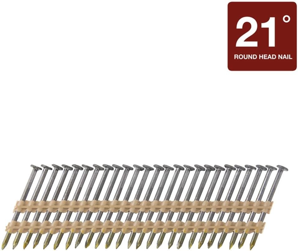 Metabo HPT Framing Nails | 2-3/8-Inch x .113 | Full Round Head | 21 Degree | Screw Shank | Bright Basic | 5,000 Count | 10203HPT