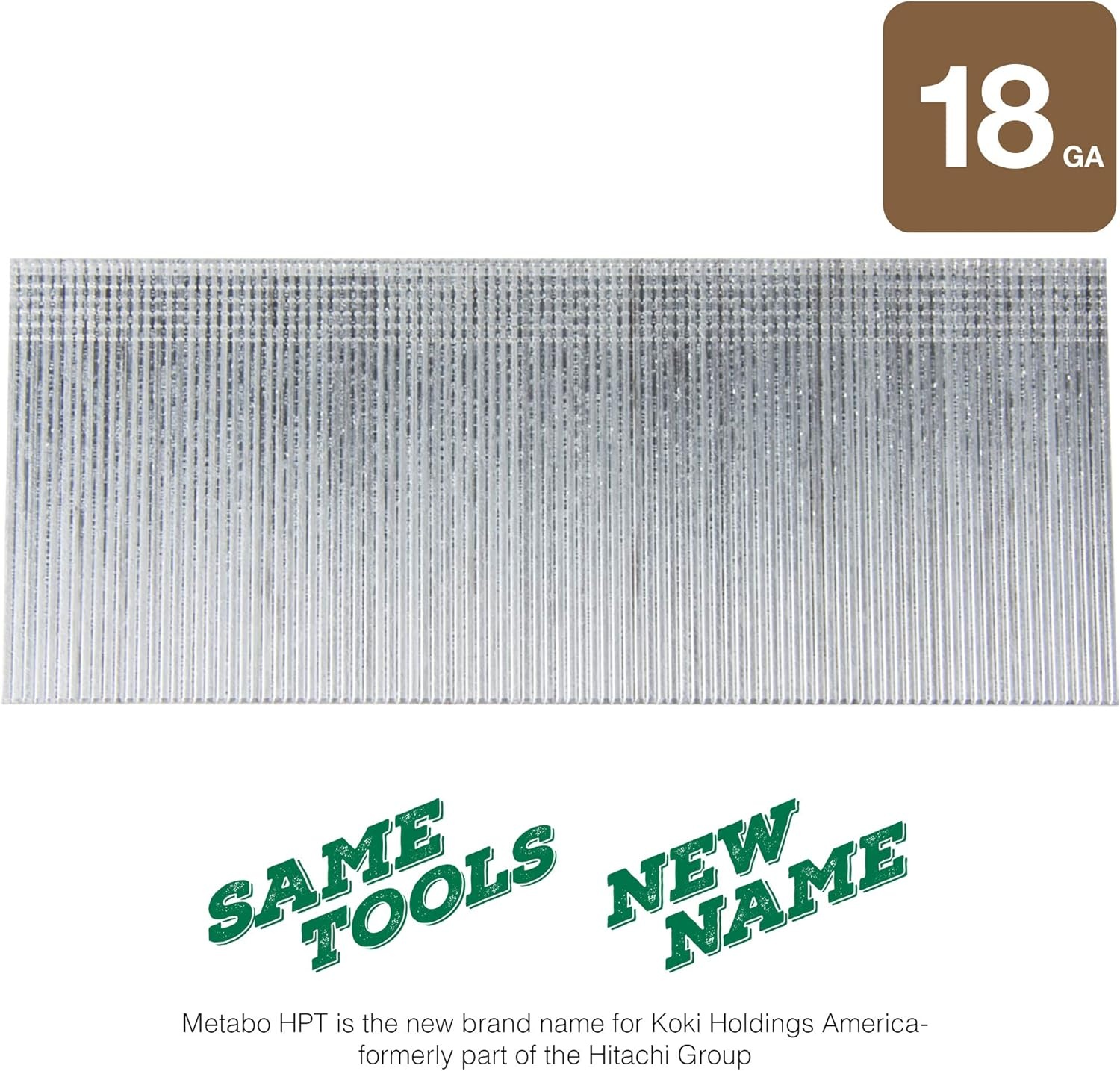 Metabo HPT Brad Nails | 1-Inch x 18 Gauge | Smooth | Electro Galvanized | 1,000 Count | 24102THPT(5/8-Inch x 18 GA)