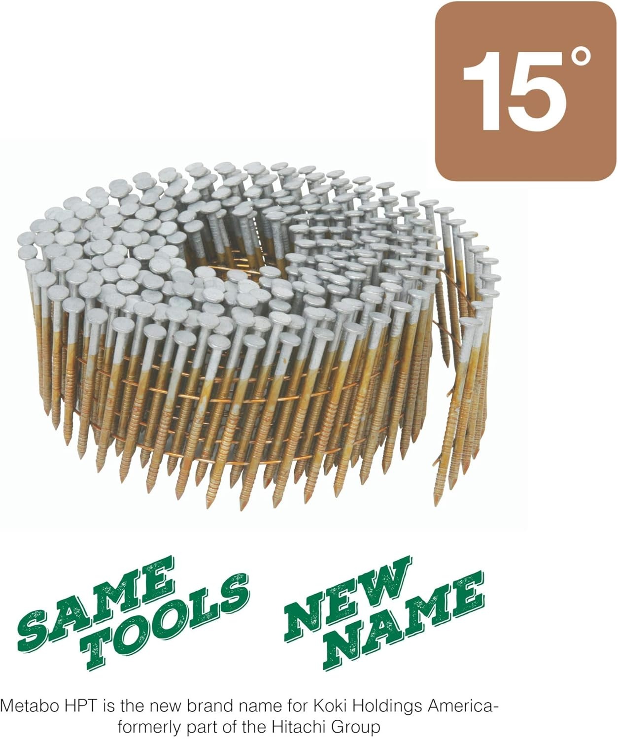 Metabo HPT 12214HPT Full Round Head Brite Basic Wire Coil Framing Nails 3-1/4″ x .120 SC | 4000 Count
