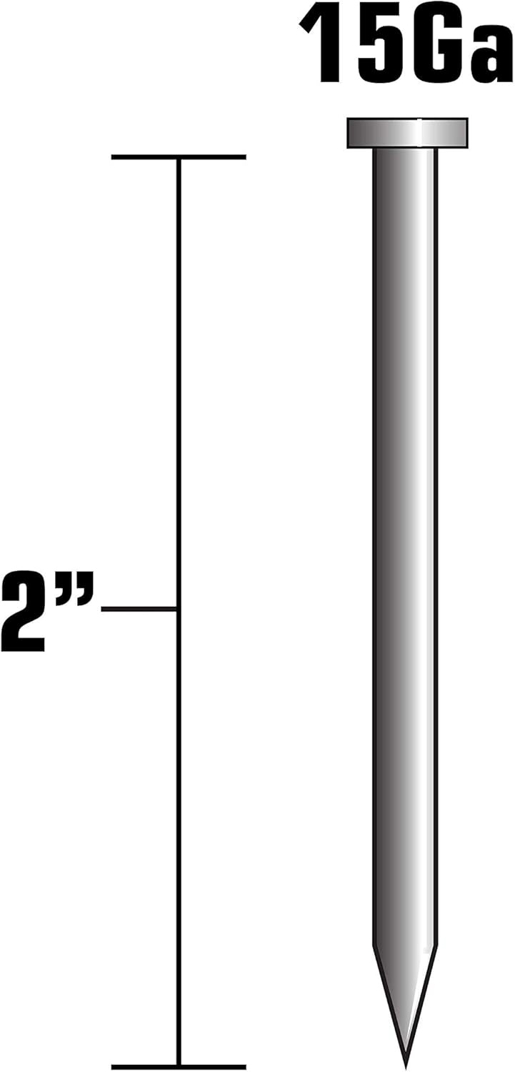 Metabo HPT Finish Nails | 2 Inch x 15 Gauge | Stainless Steel | 1000 Count | 44315SHPT(2″ x 15 GA SS)