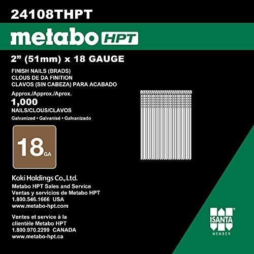 Metabo HPT Brad Nails | 1-Inch x 18 Gauge | Smooth | Electro Galvanized | 1,000 Count | 24102THPT(2-Inch x 18 GA)