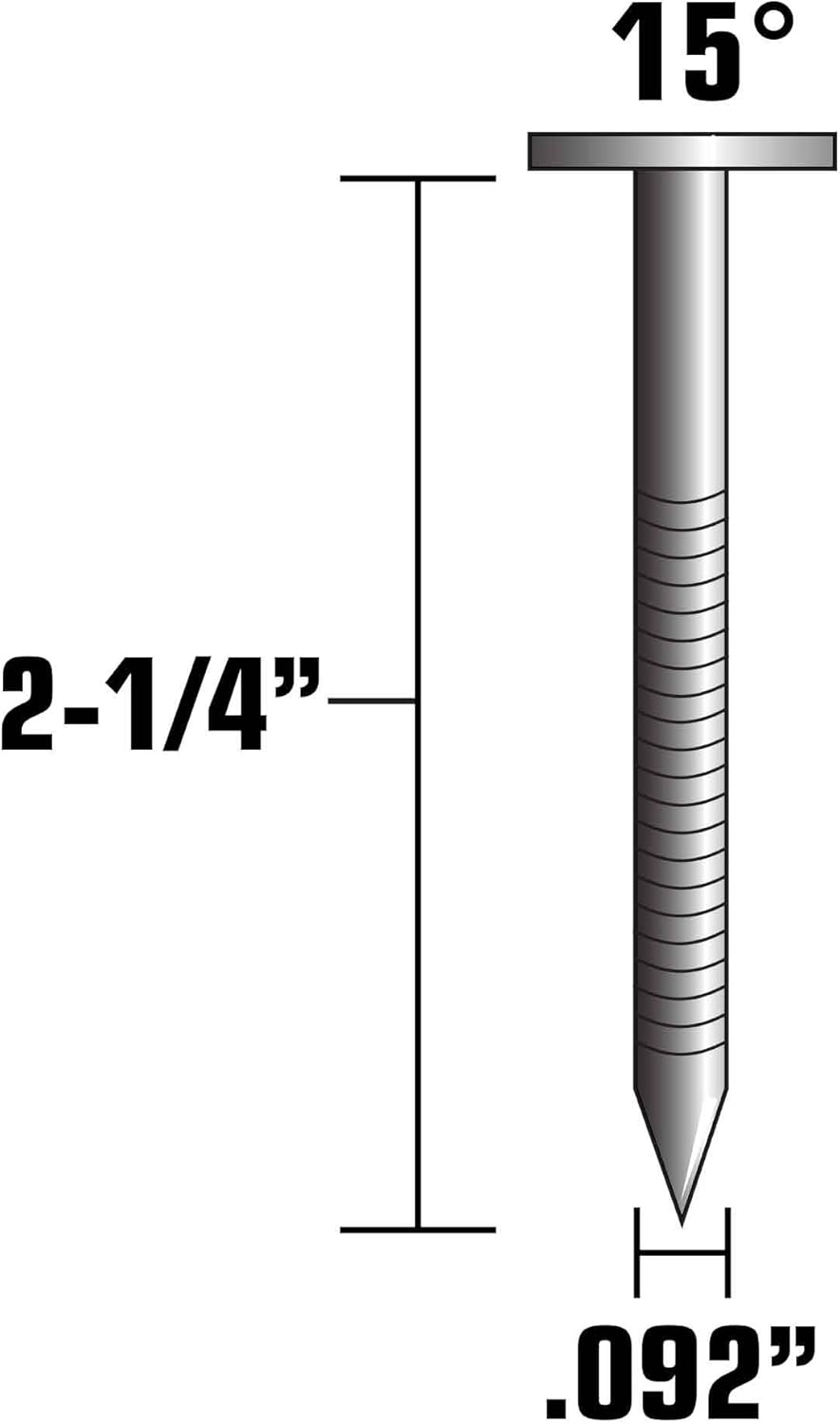 Metabo HPT 13388HPT Plastic Sheet Hot Dipped Galvanized Coil Fiber Cement Nails 2-1/4″ x .092 SM | 4800 Count