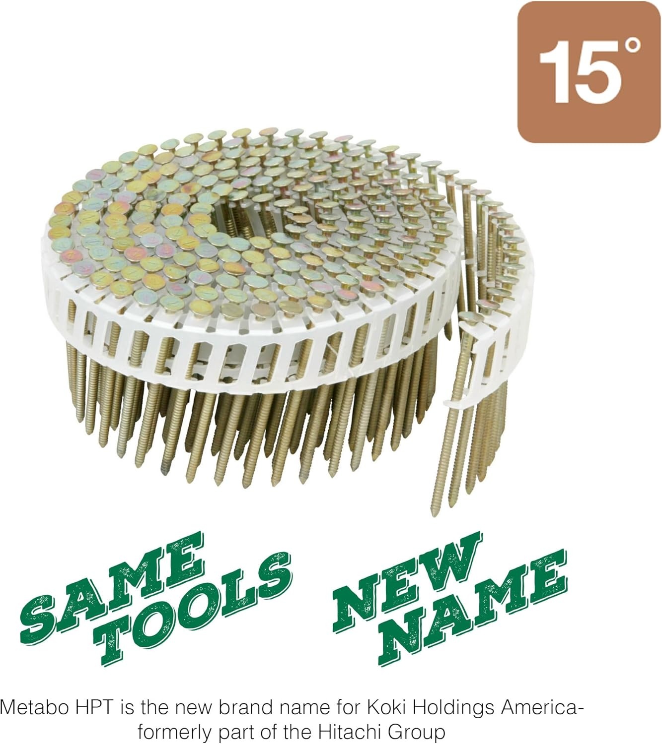 Metabo HPT 13388HPT Plastic Sheet Hot Dipped Galvanized Coil Fiber Cement Nails 2-1/4″ x .092 SM | 4800 Count