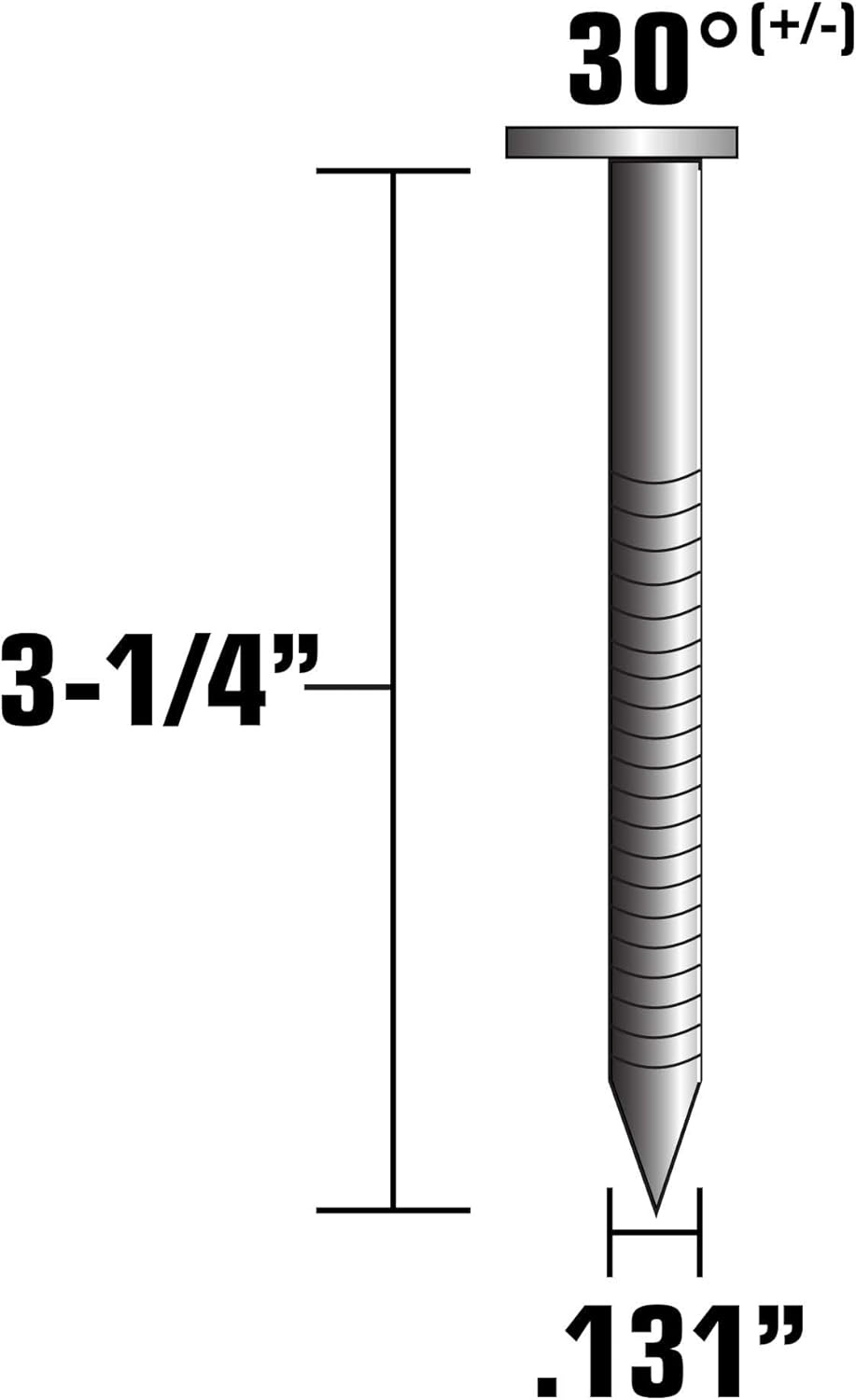 Metabo HPT 15143HPT Hot Dipped Galvanized Clipped Head Paper Tape Framing Nails 3-1/4″ x .131 Rg | 2500 Count