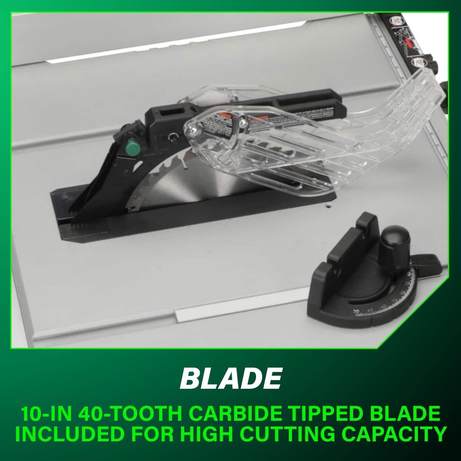 Metabo HPT 10-Inch Table Saw, 15-Amp Power Saw with Large 28 3/4″ x 22″ Table, Best in Class Rip Capacity, Pro Level Motor, Durable Fold and Roll Stand, Adjustable Foot, C10RJS(Metabo HPT C10RJS Table Saw)