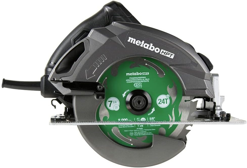Metabo HPT Circular Saw Kit | RIPMAX | 7 1/4-Inch Blade | 6,800 RPM | Dust Blower Function | 5-Year Warranty | C7UR