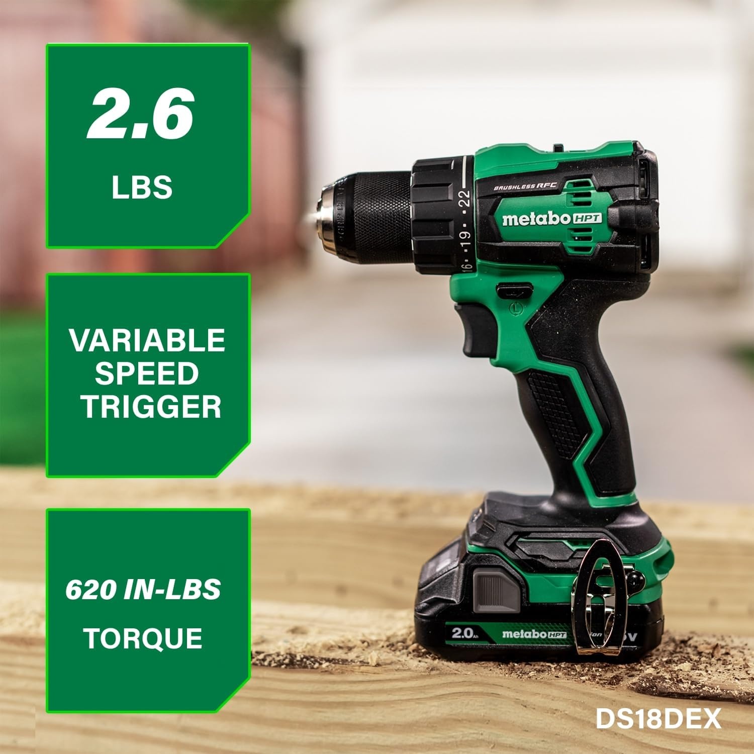 Metabo HPT 18V MultiVolt™ Cordless Driver Drill, Impact Driver, Reciprocating Saw, and Torchlight 4-Pc Combo Kit | Includes 2-18V 2.0Ah Batteries | Lifetime Tool Warranty | KC18DEX4