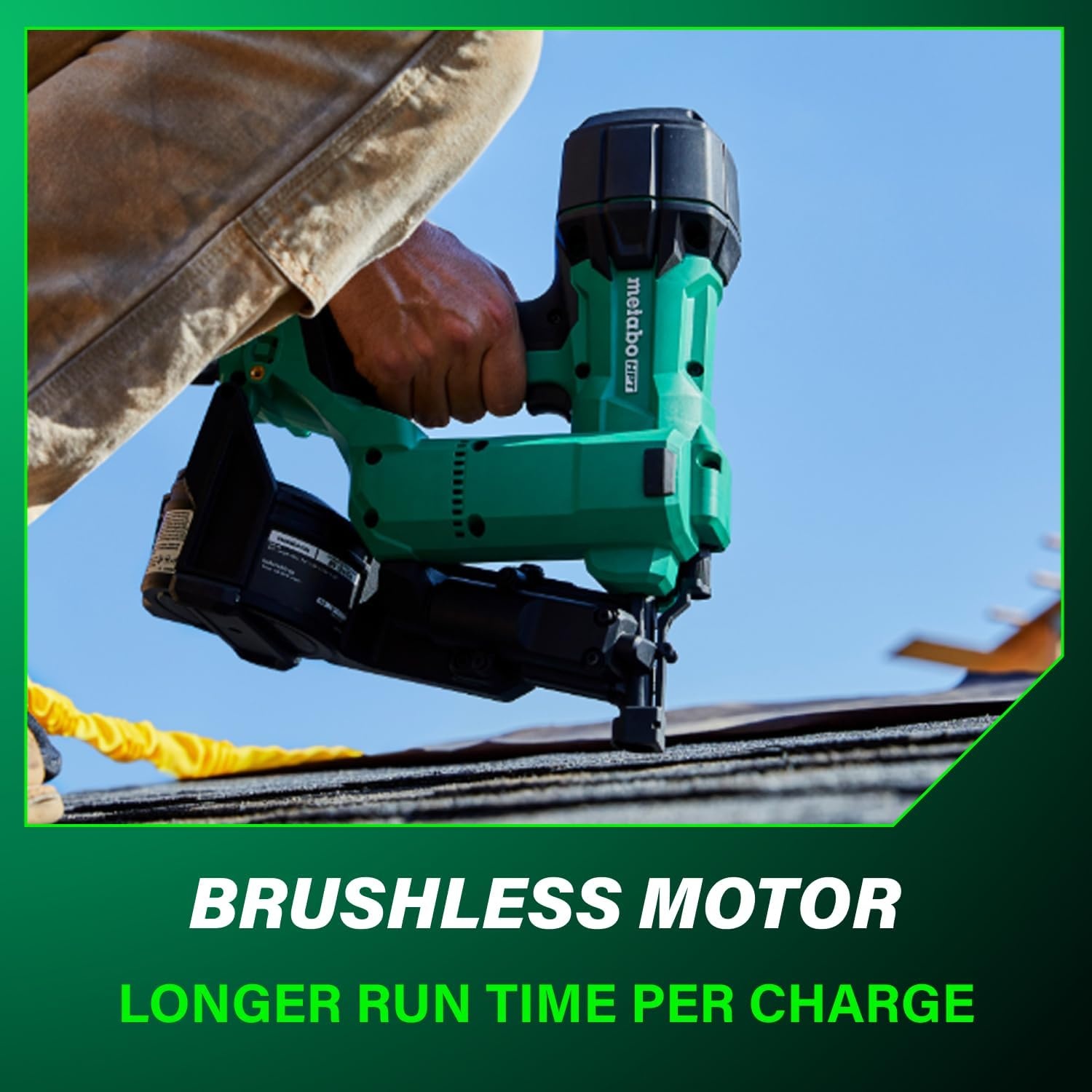 Metabo HPT 18V MultiVolt Brushless Cordless Coil Roofing Nailer Kit, 1-3/4″ Coil Roofing Nailer with Power Tool 2.0Ah Lithium Ion Battery, Drives 7/8″ to 1-3/4″ Nails, NV1845DA(NV1845DA)