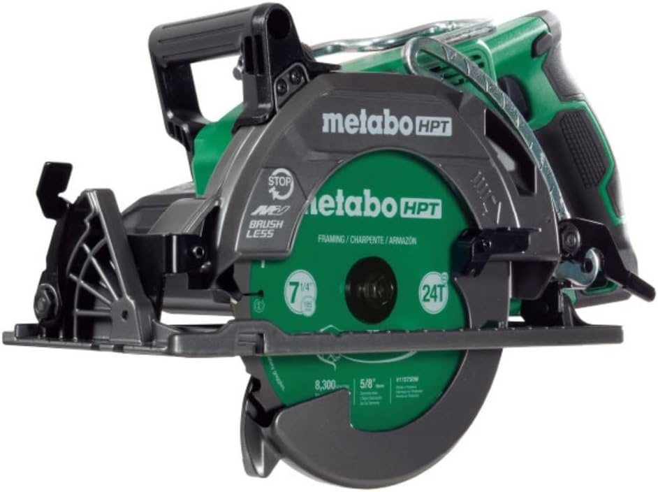 Metabo HPT 36V MultiVolt 7-1/4 Inch Rear Handle Circular Saw, Tool Only – No Battery, Lightest Weight in Its Class, 53° Bevel Capacity, High-Capacity Cutting, C3607DWAQ4(36V MV Rear Handle Circular Saw (Tool Only))