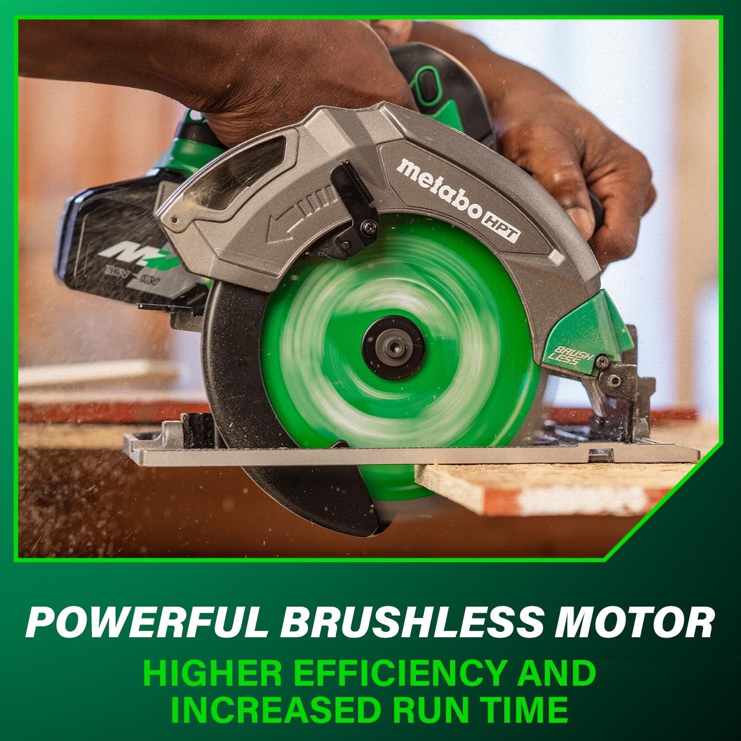 Metabo HPT 18V MultiVolt 7-1/4 Inch Cordless Circular Saw, High Torque, Lightweight Design, Up to 200 2×4 Cuts/Charge, Accepts 18V and 36V MultiVolt Metabo HPT Batteries, Tool Body Only, C1807DAQ4(C1807DAQ4 Only)