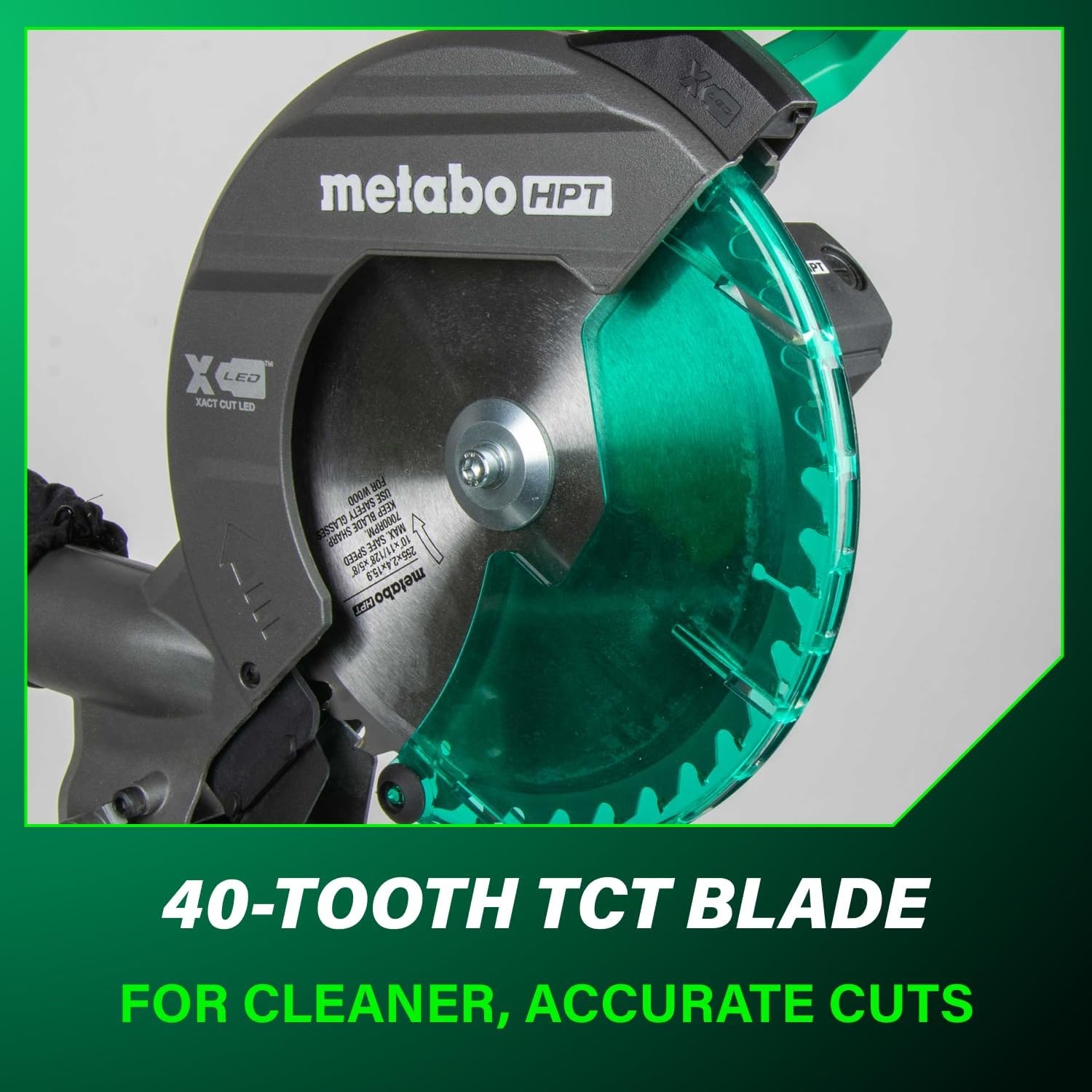 Metabo HPT 10-Inch Single Bevel Compound Miter Saw, 15-Amp Power Saw with Xact Cut Shadow Line, Precision Miter Angles, Single Bevel 0-45°, 40T TCT Miter Saw Blade, Lightweight Design, C10FCG2(C10FCG2 – Next Gen Model)
