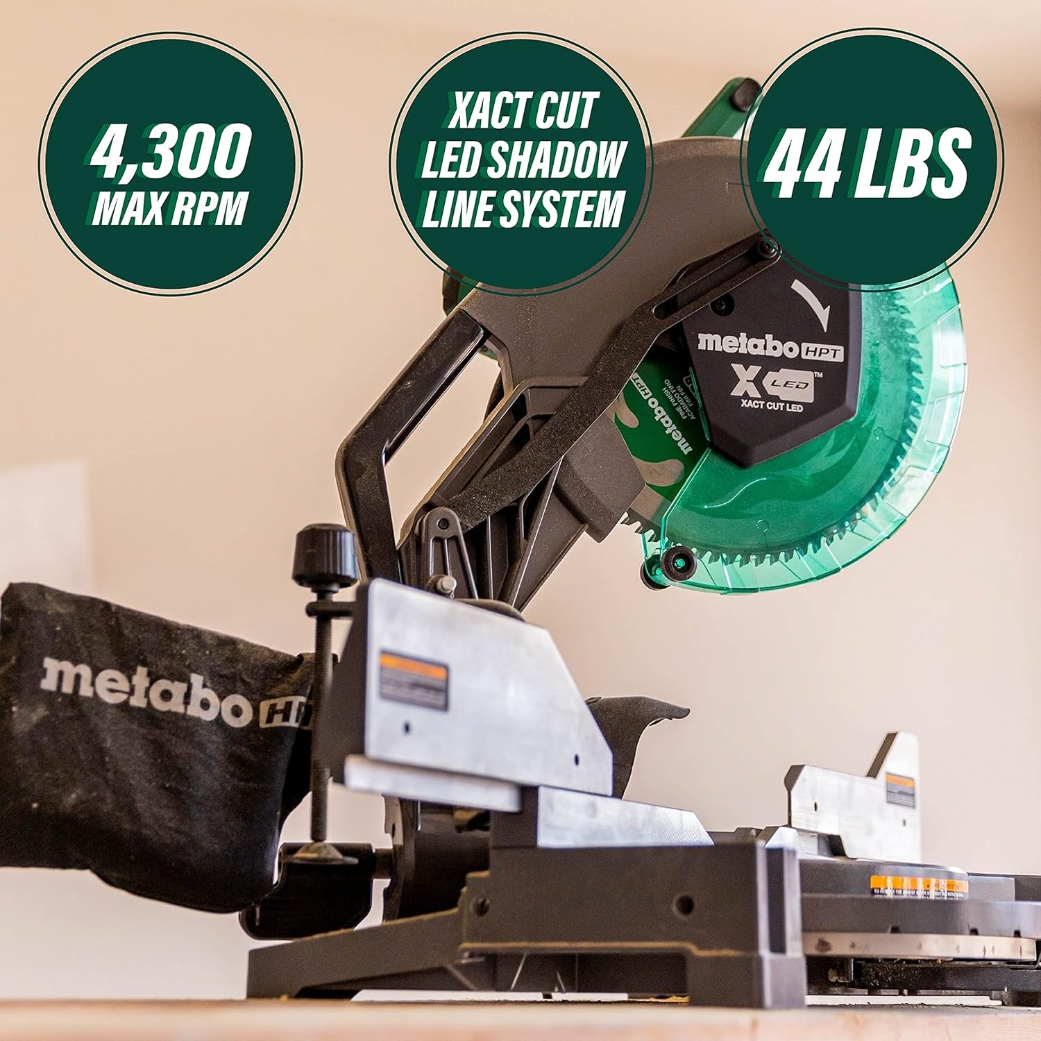 Metabo HPT 12-Inch Compound Miter Saw | Xact Cut LED Shadow Line System | Dual Bevel | C12FDHB(C12FDHB)