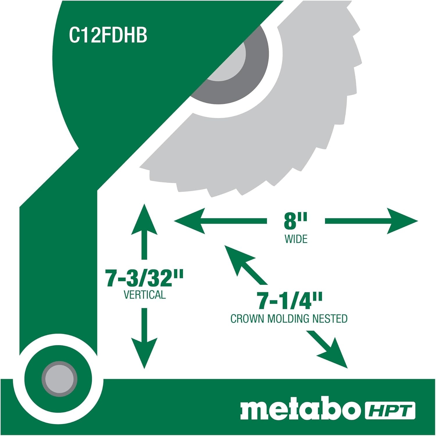 Metabo HPT 12-Inch Compound Miter Saw | Xact Cut LED Shadow Line System | Dual Bevel | C12FDHB(C12FDHB)